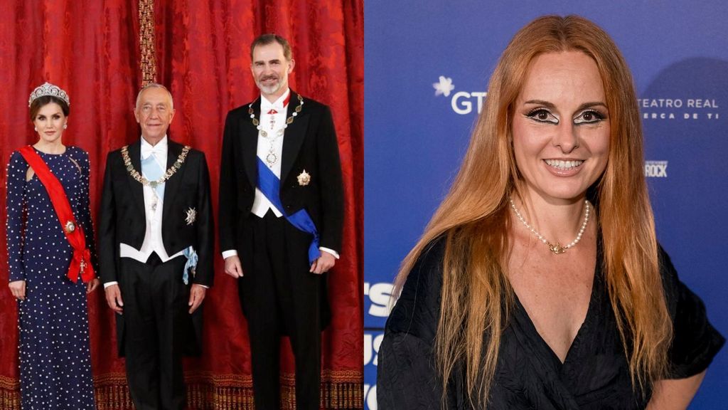 Los reyes, con el presidente de Portugal y Ana Locking, en un montaje de fotos