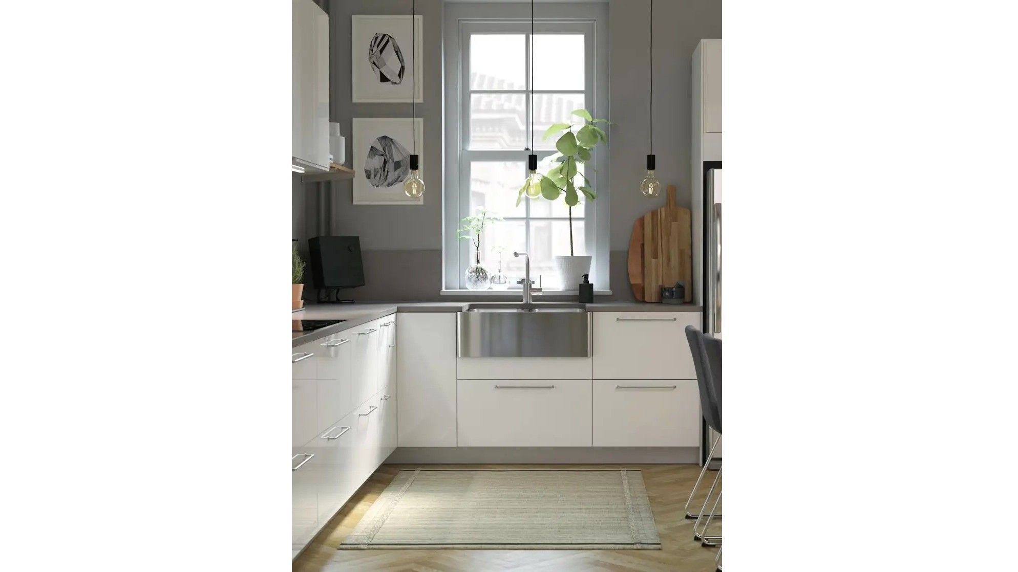 Cocina de color blanco. FUENTE: Ikea