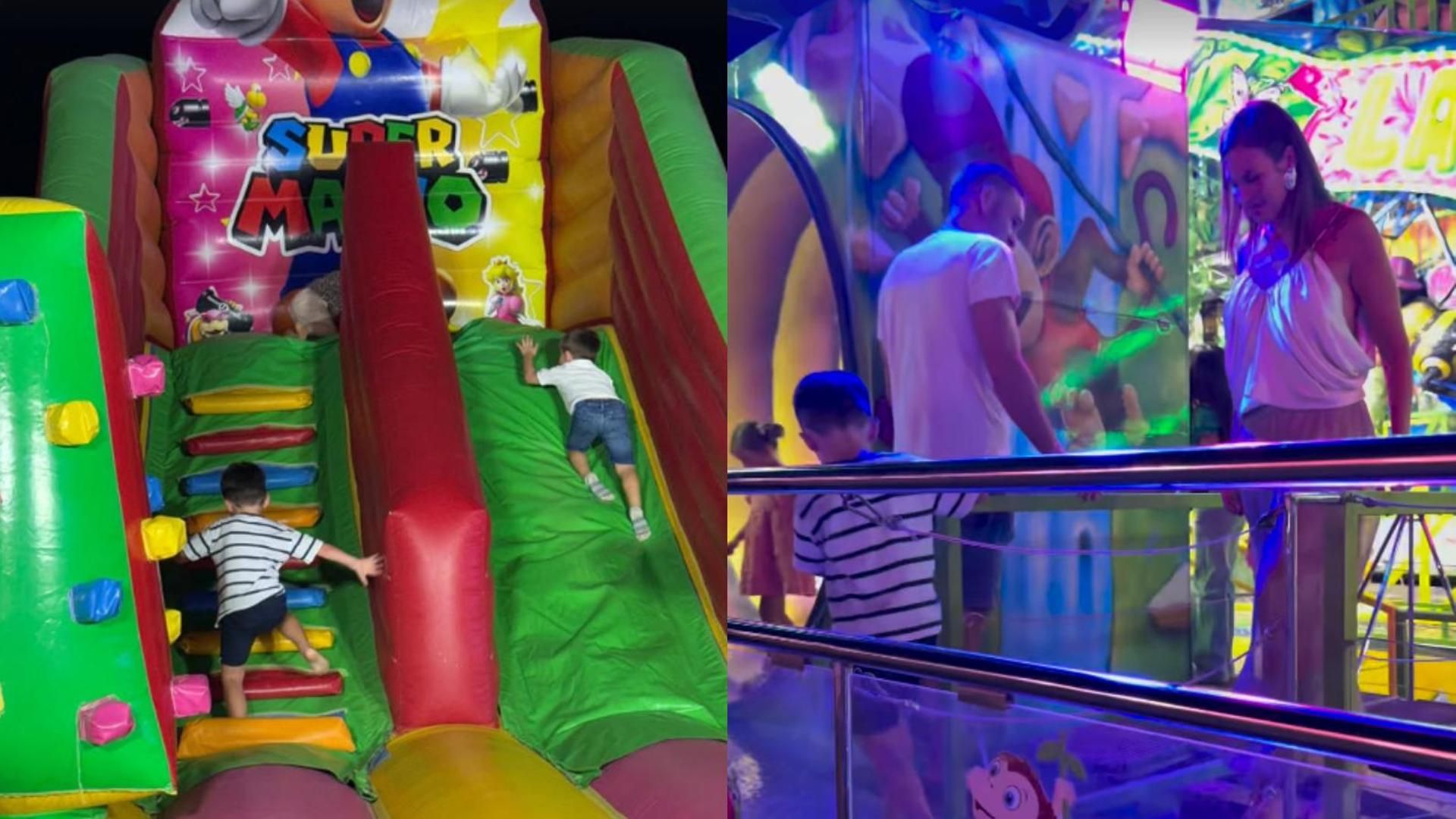 Jessica Bueno entrenando con sus hijos