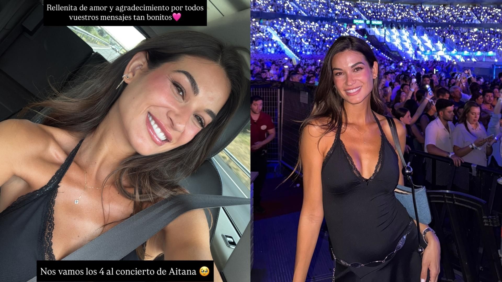 Estela Grande, embarazada de dos bebés, en el concierto de Aitana