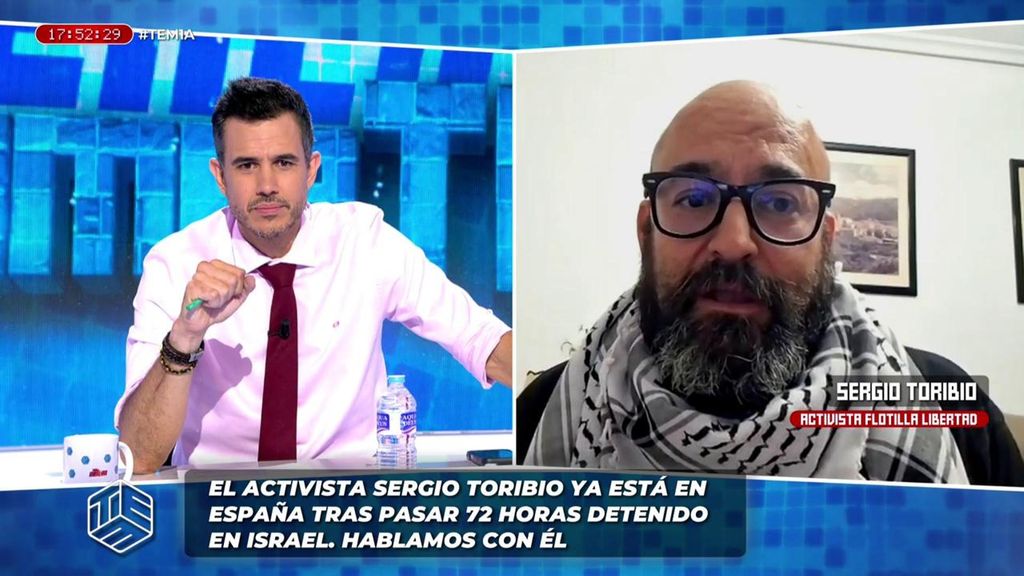 El activista Sergio Toribio conecta con 'TEM' tras pasar 72 horas retenido en Israel: "Eran asesinos profesionales"