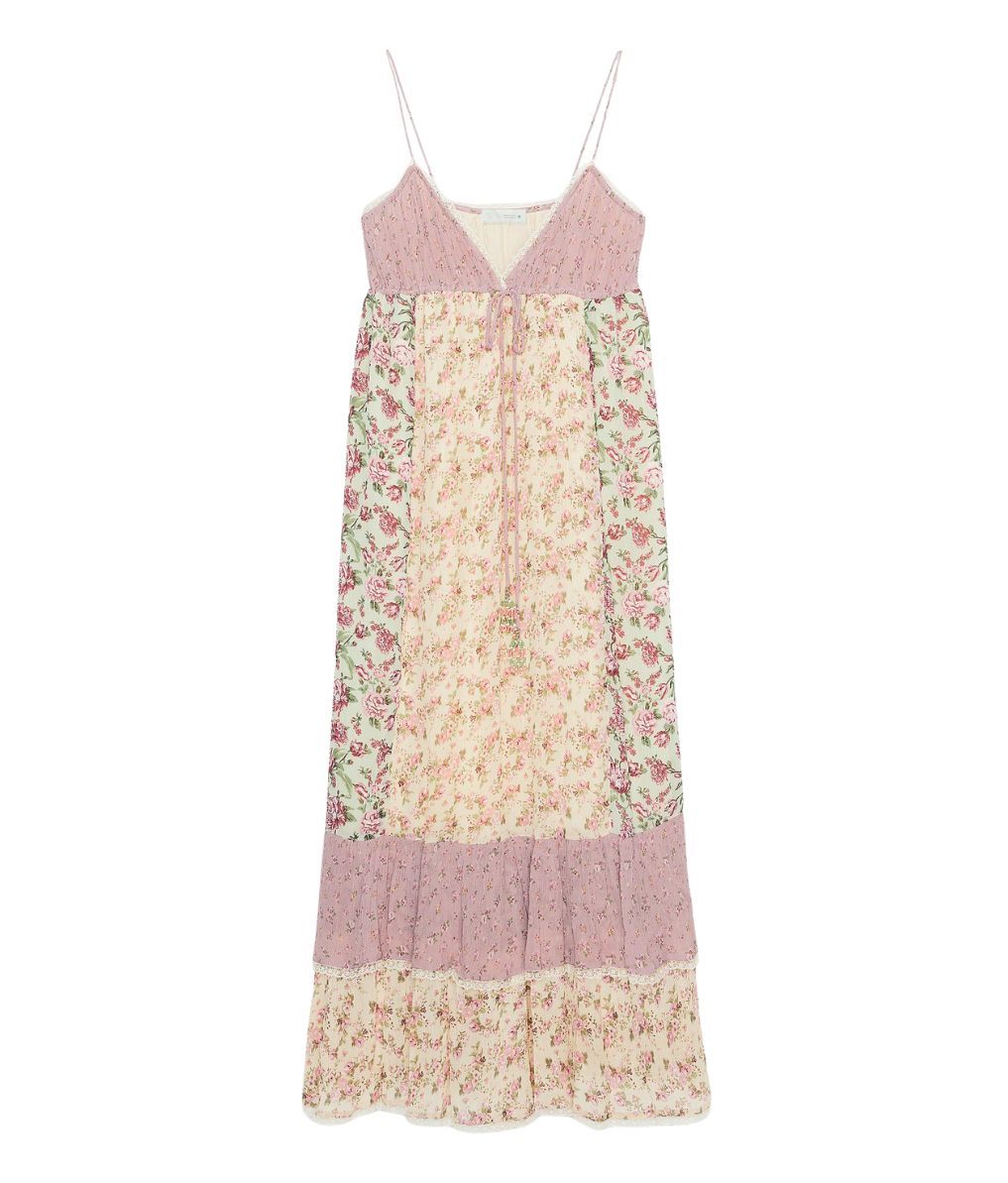 Vestido patchwork de flores