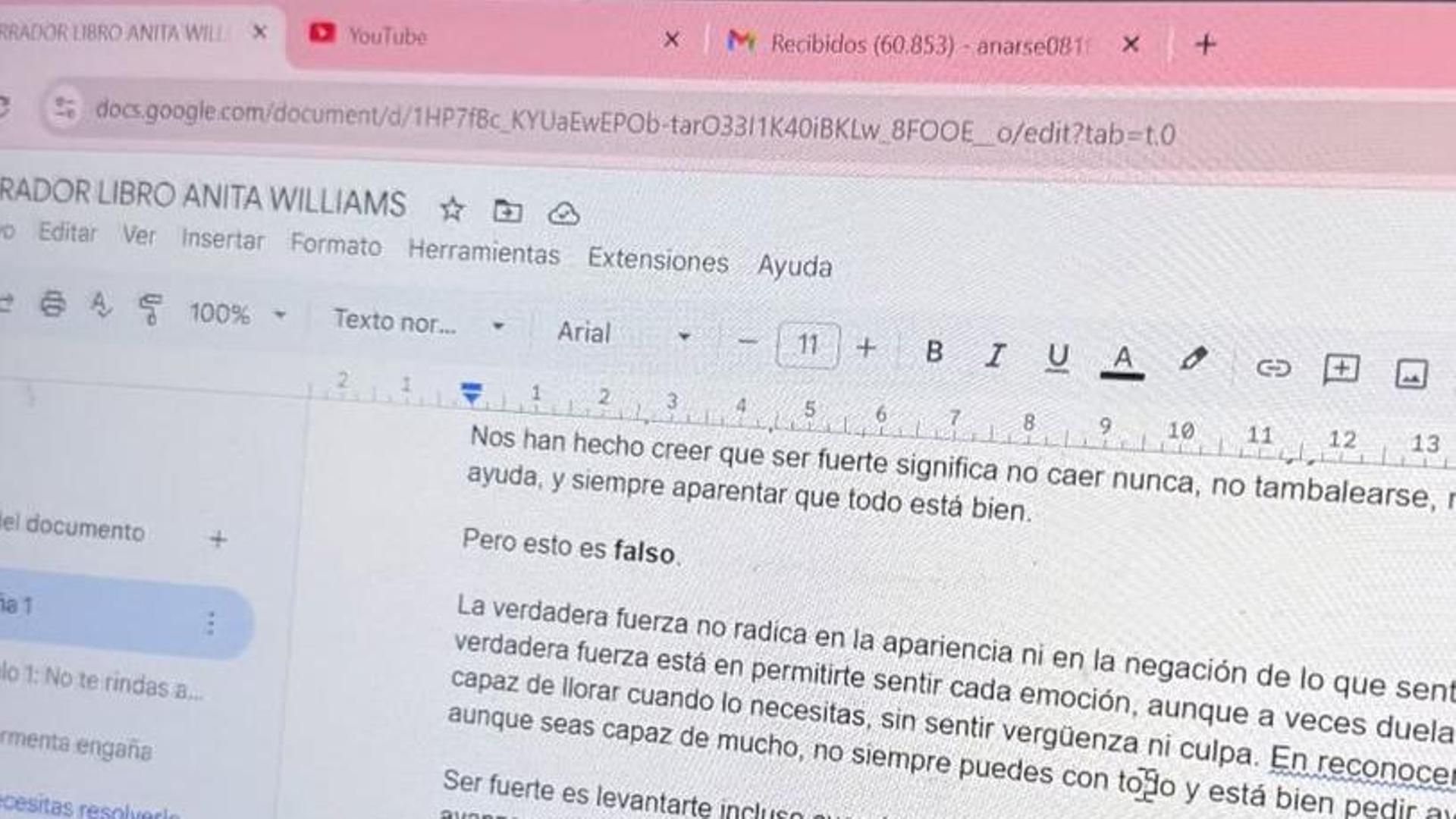 Anita Williams está escribiendo su propio libro