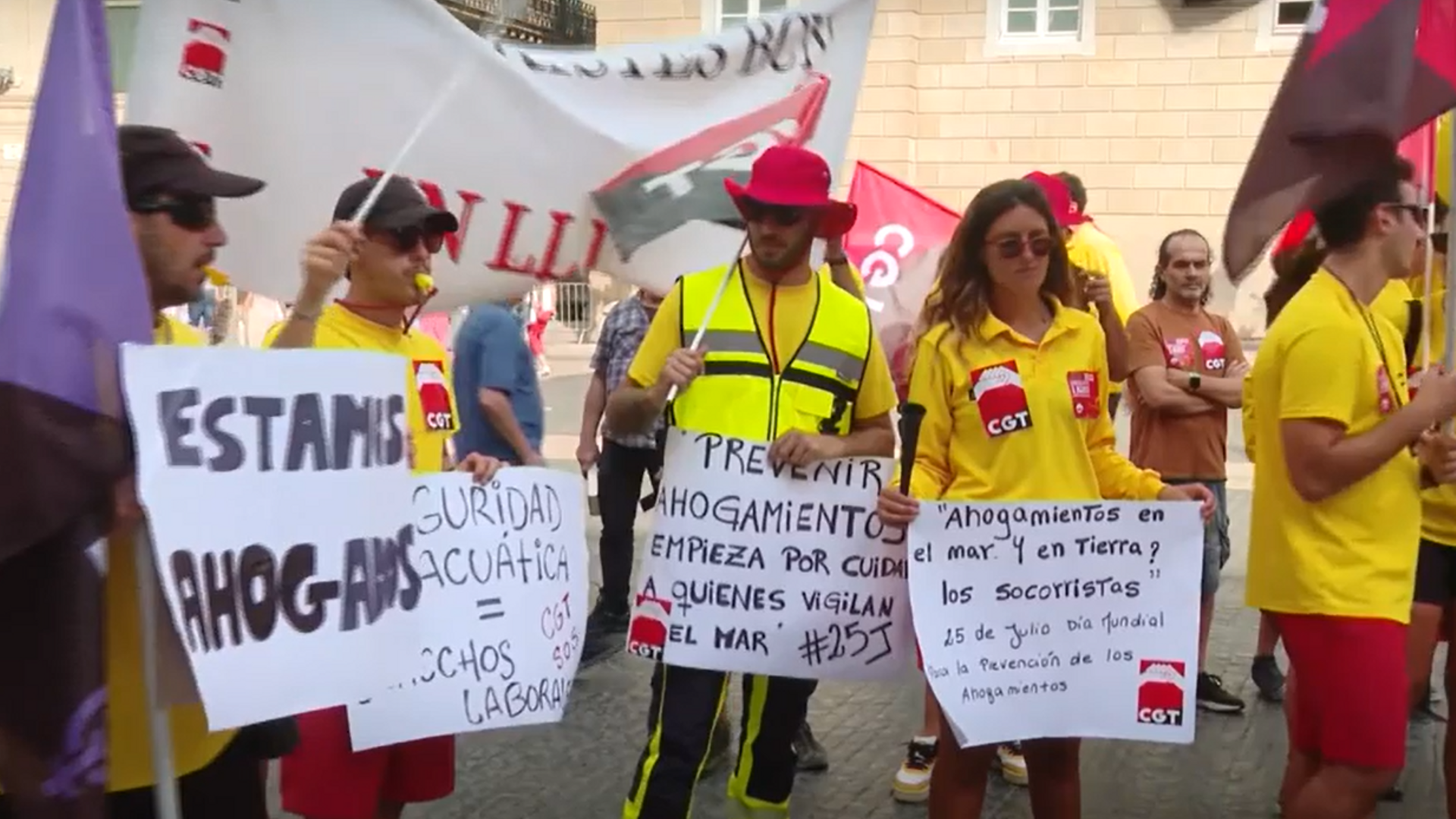 Protesta de socorristas en Barcelona