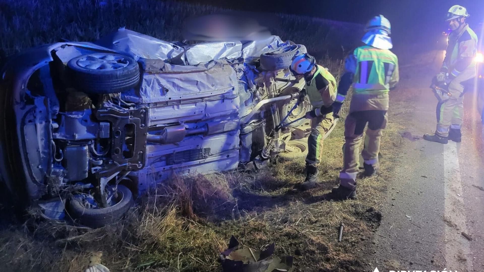 Seis heridos en un accidente de tráfico entre dos turismos, en la A-125, en Ejea de los Caballeros
