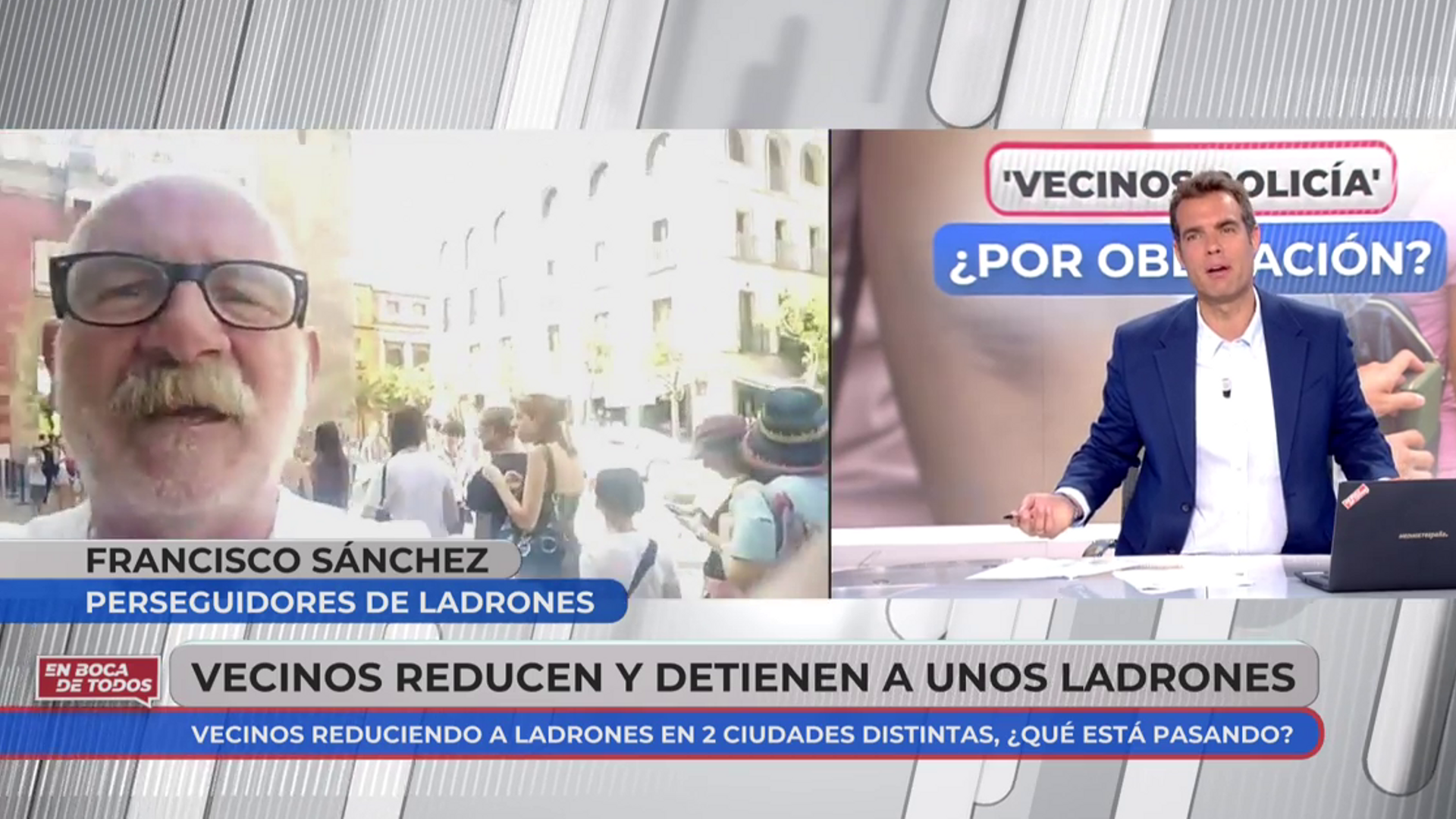 La reacción de David Alemán al hablar con un 'vecino justiciero' armado La reacción de David Alemán al hablar con un 'vecino justiciero' armado