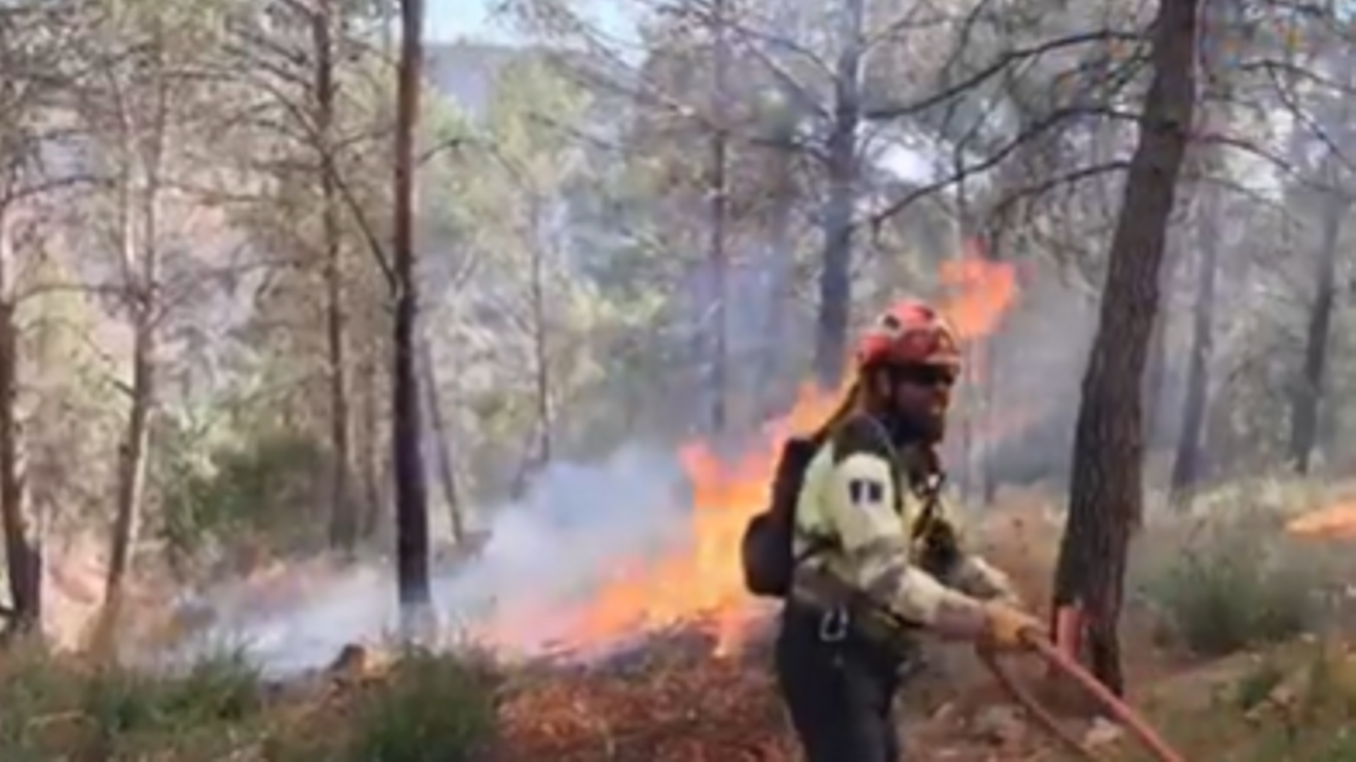 Un incendio en el municipio de Salobre, Albacete, obliga a confinar los santuarios de Benito y La Esperanza