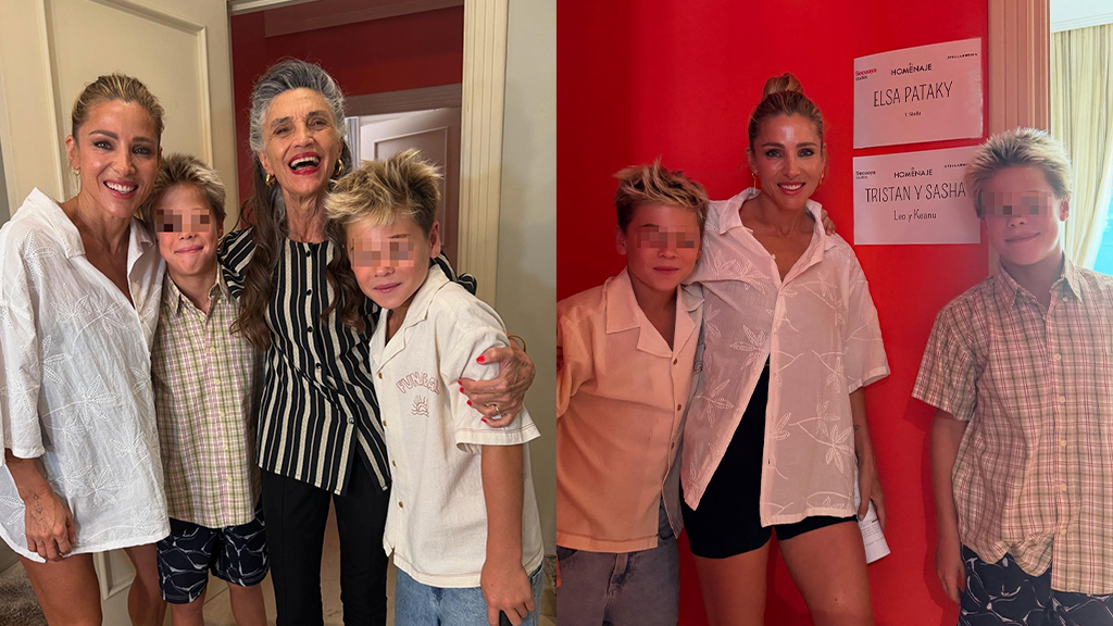 Elsa Pataky compartiendo su trabajo con sus hijos