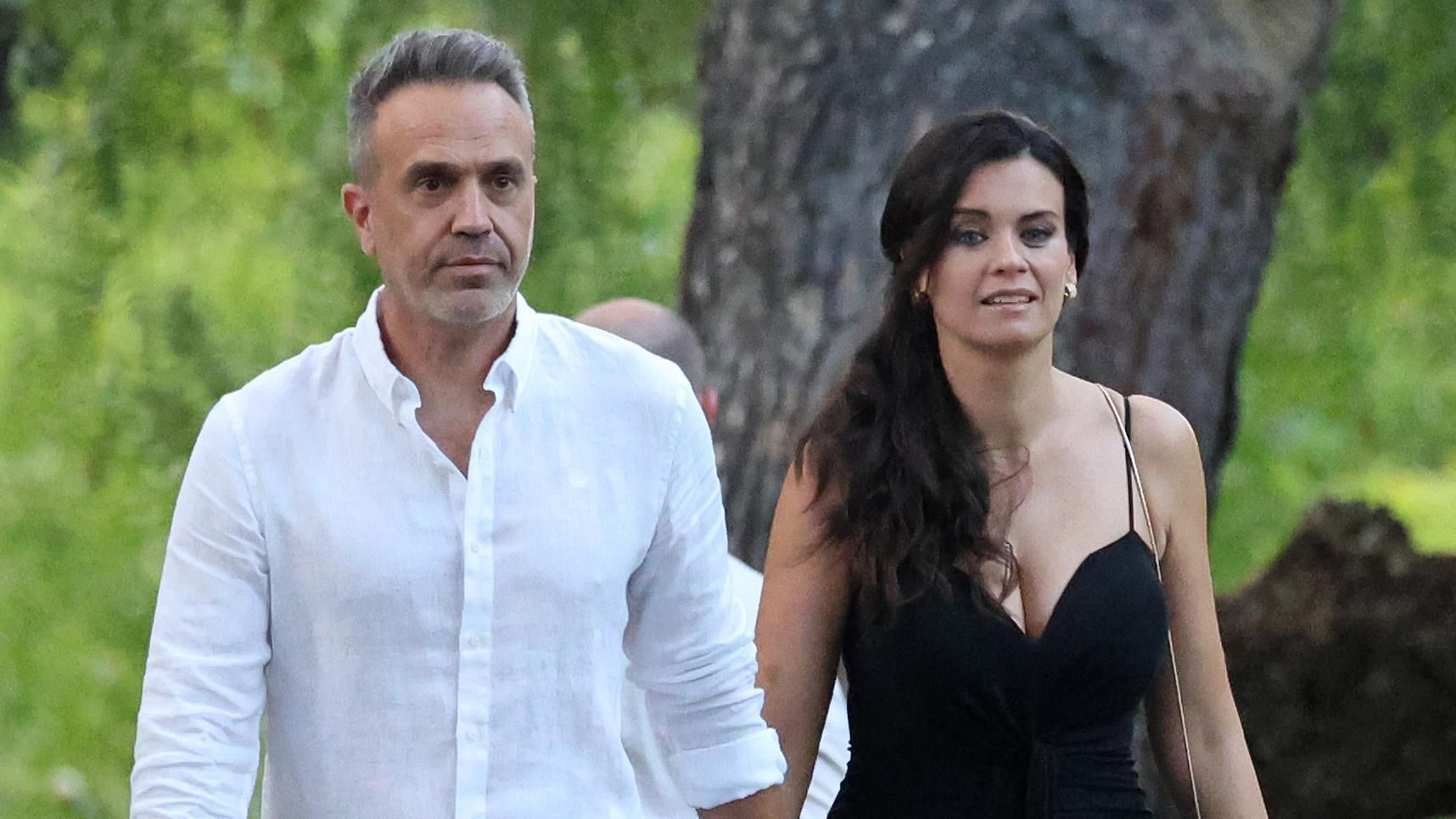 José Manuel Maiz, ex marido de Nuria Fergó, asiste a la recepción en el Palacio de Marivent