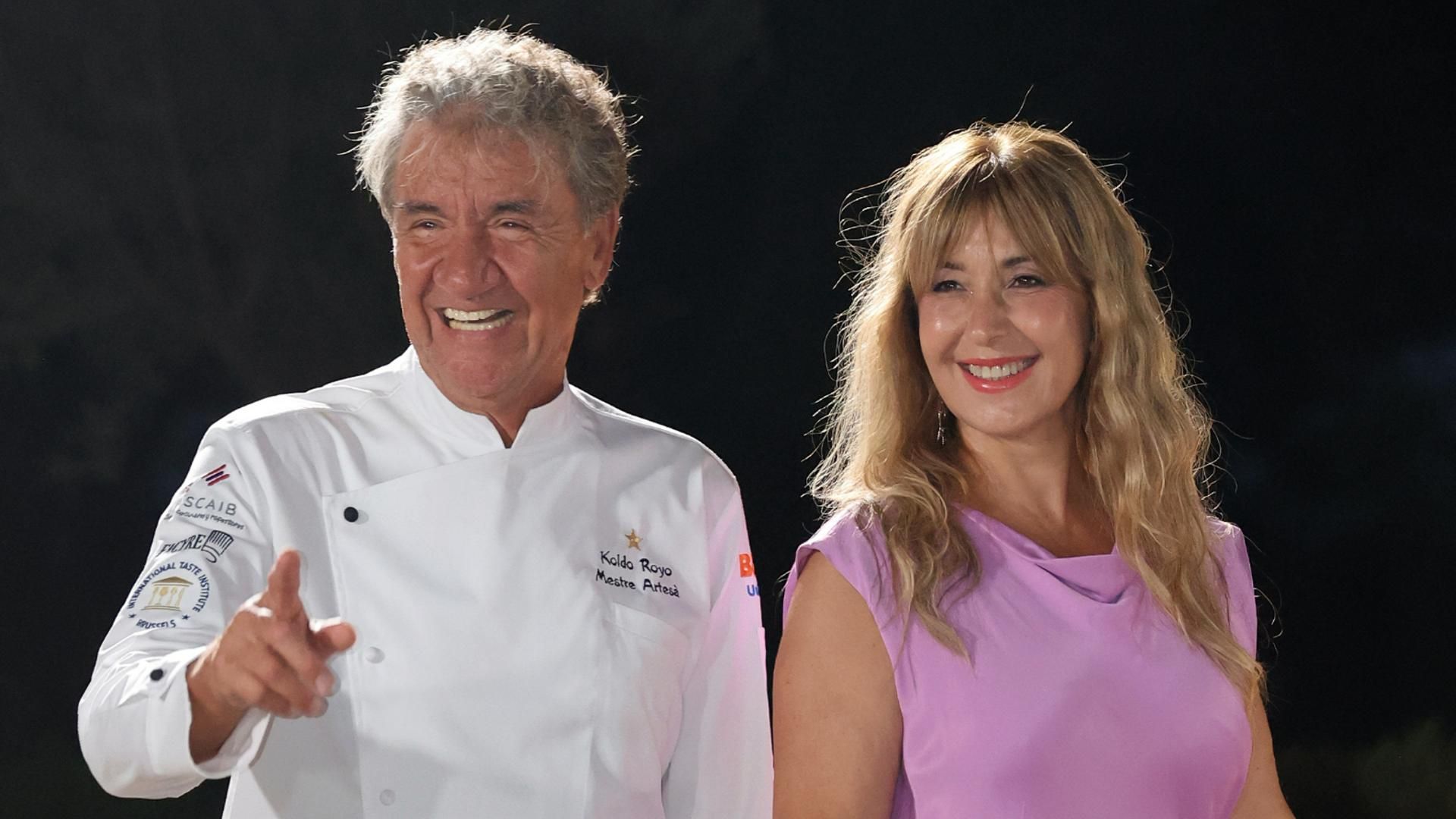 Koldo Royo y su mujer, Joana Ferrer, en el Palcio de Marivent