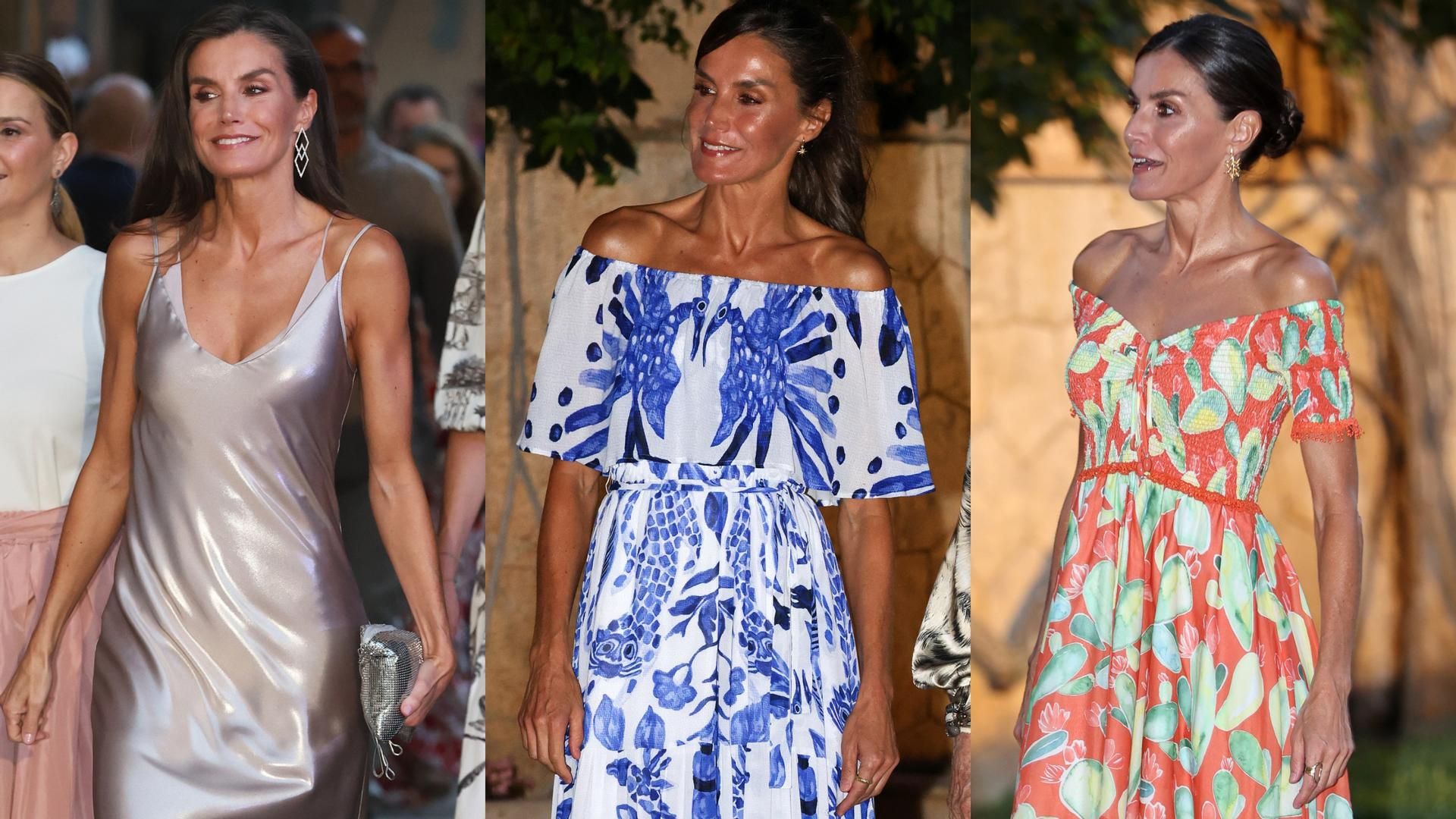 Tres looks de Letizia en Mallorca, en un montaje de fotos Tres looks de Letizia en Mallorca, en un montaje de fotos