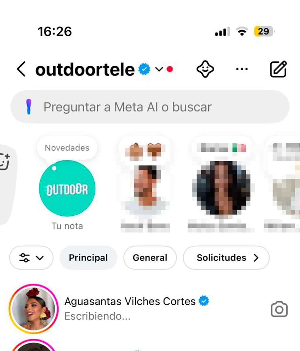 Aguasantas, escribiendo en nuestro chat de Instagram tras ser preguntada por la polémica de Alma Bollo en TikTok