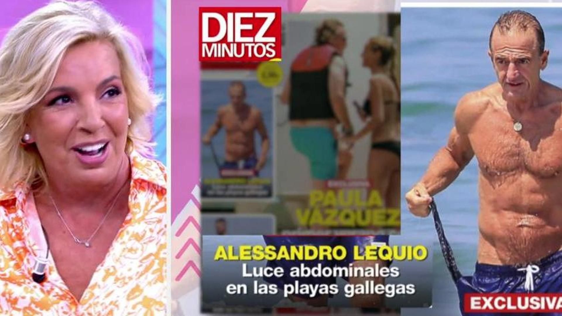 Carmen Borrego reacciona a la portada de Lequio en bañador: "Podría ser un pactado, pero está para mojar pan"