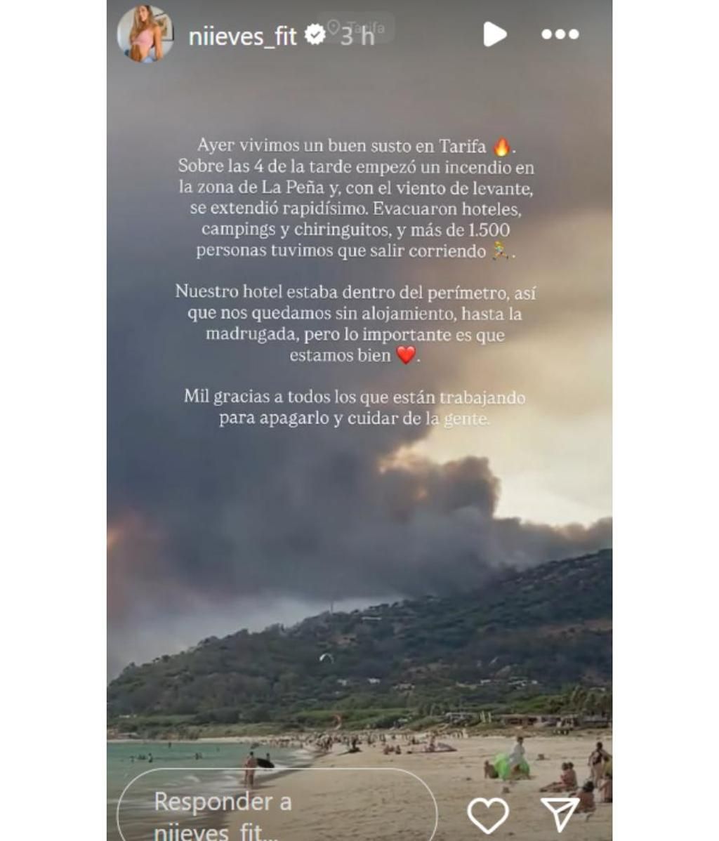 Nieves Bolós cuenta cómo le afectó el incendio de Tarifa