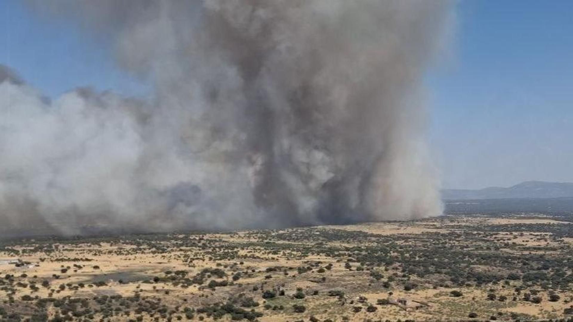 Desalojadas medio centenar de viviendas por un incendio en Aldea de Cano, Cáceres