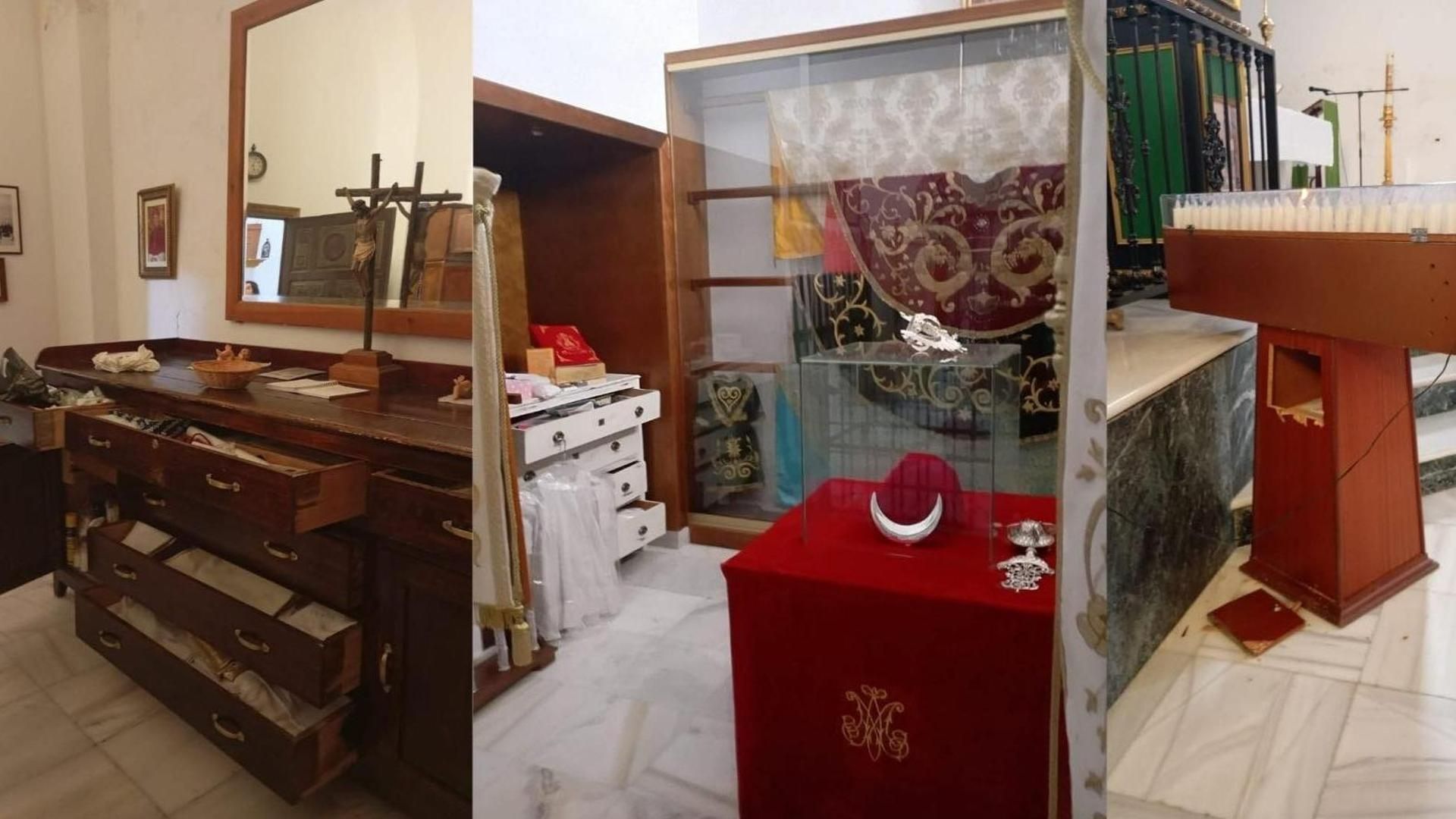 Imágenes del robo en la iglesia de Benamaurel (Granada)