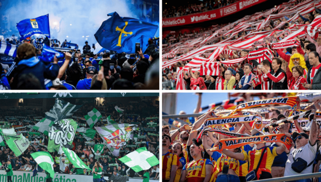 aficionados de laliga ea sports apoyan a sus equipos