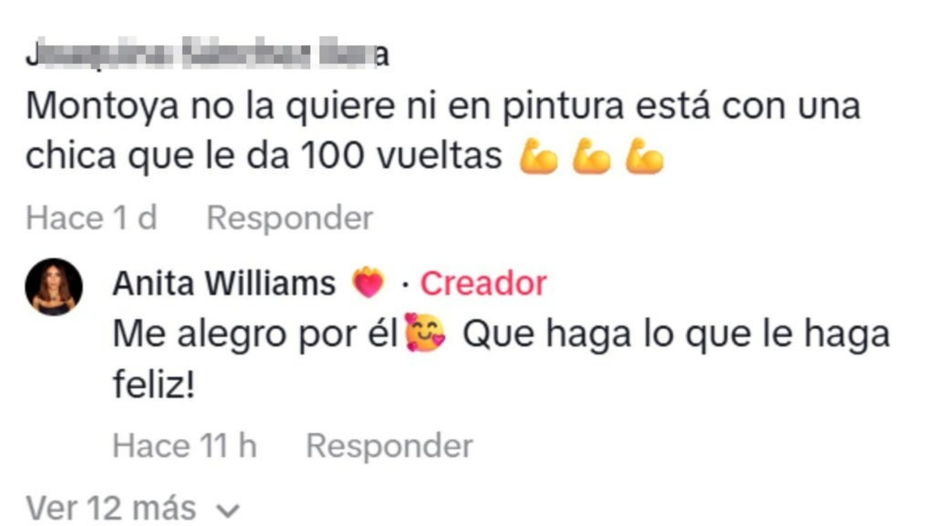 Anita Williams se pronuncia sobre la posibilidad de que Montoya tenga novia