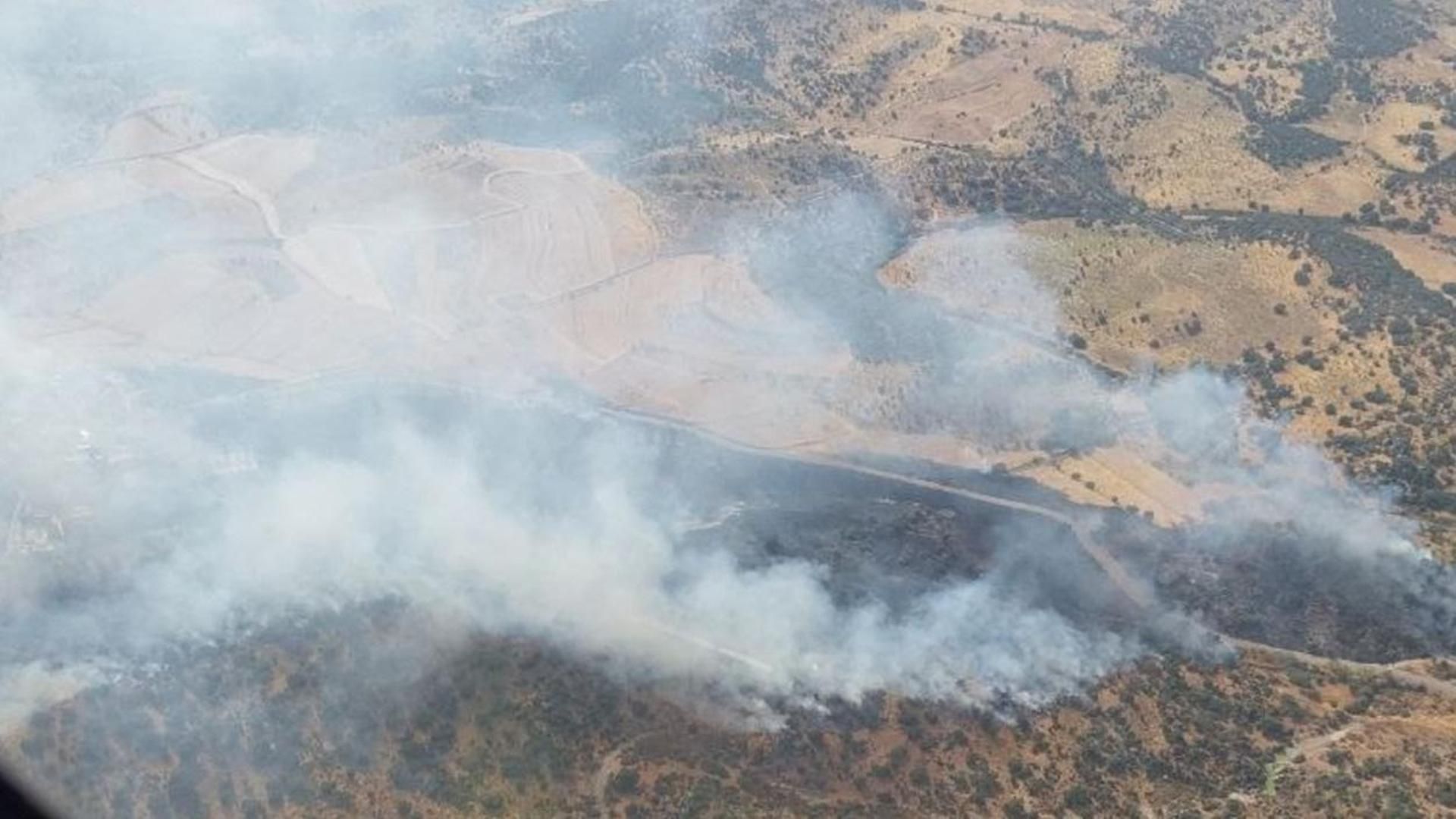 El fuego en Las Médulas este lunes