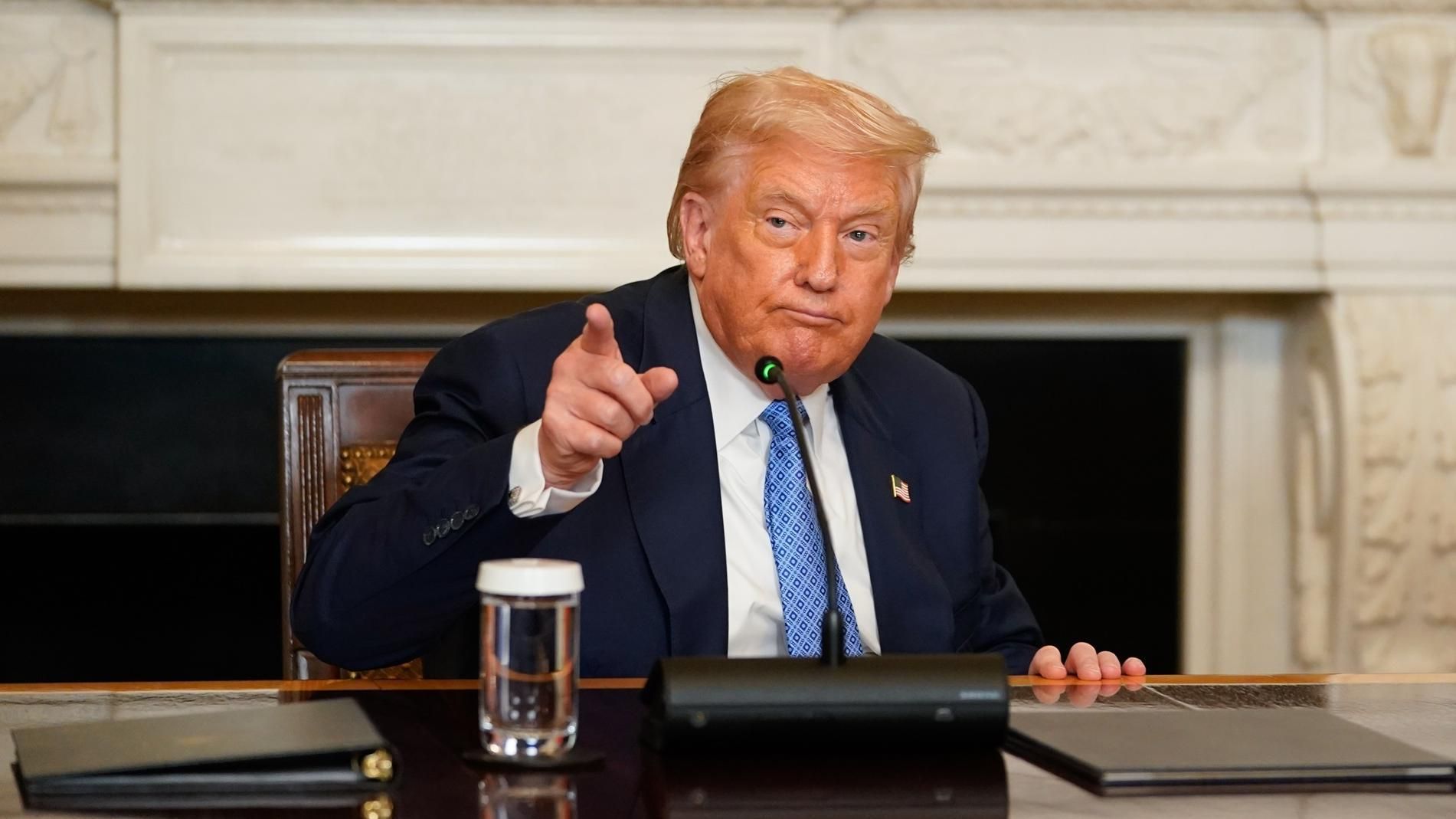 El presidente estadounidense, Donald Trump durante una ceremonia en la Casa Blanca