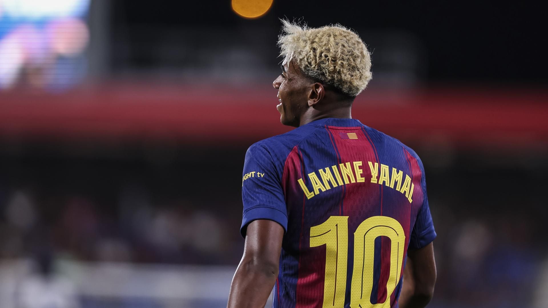 Lamine Yamal (FC Barcelona), ante el Como 1907 en el Trofeo Gamper 2025.