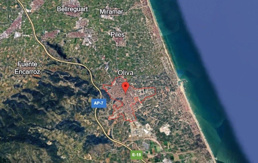 Mapa de Oliva, Valencia
