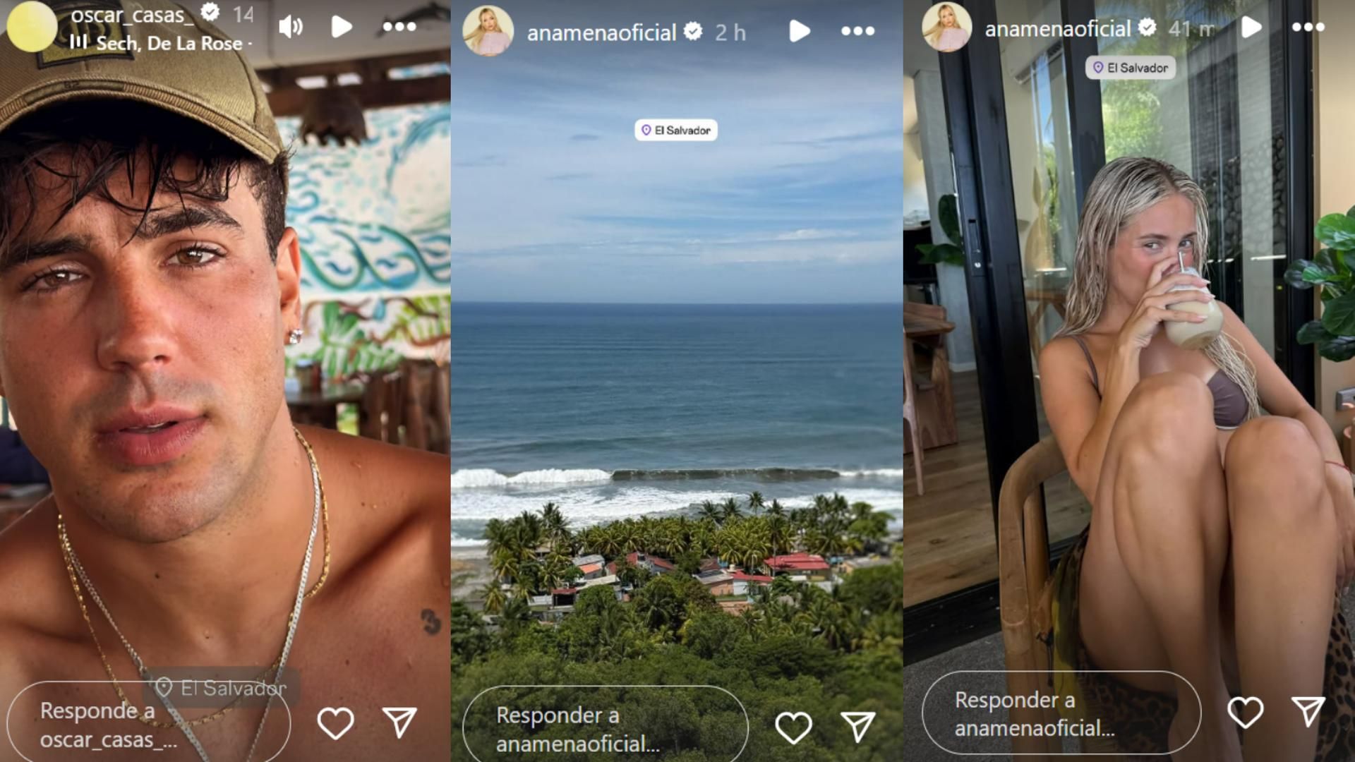 Óscar Casas y Ana Mena, de vacaciones en El Salvador