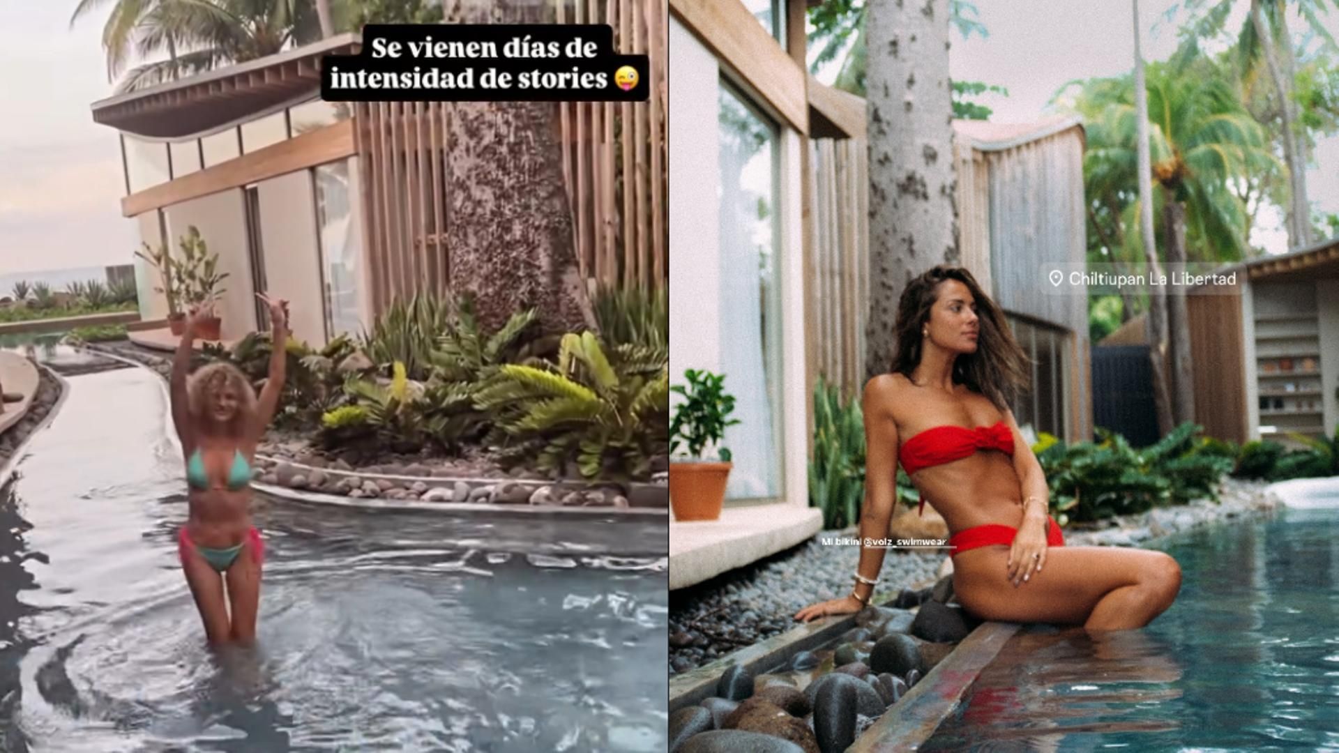 Sheila Casas y Melyssa Pinto, en la misma piscina en El Salvador