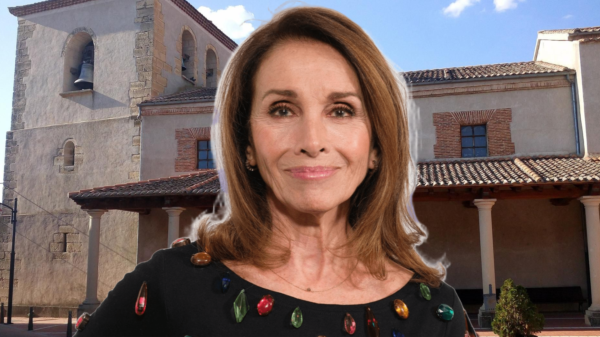 Ana Belén en una imagen reciente y, al fondo, la iglesia de Nuestra Señora de la Asunción Ana Belén en una imagen reciente y, al fondo, la iglesia de Nuestra Señora de la Asunción
