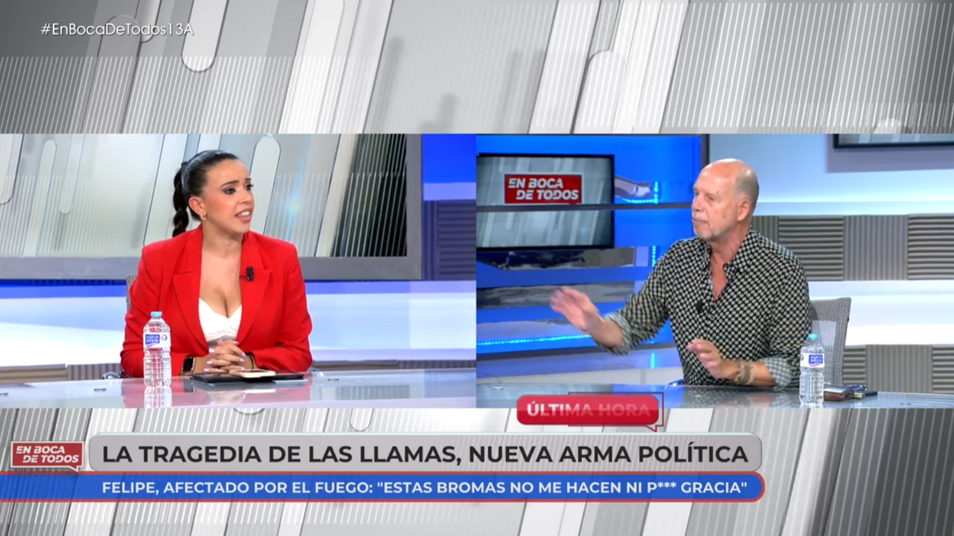 El tenso enfrentamiento entre Sarah Santaolalla y Jaime González por los incendios: "¿Solo se queman las comunidades gobernadas por el PP?"