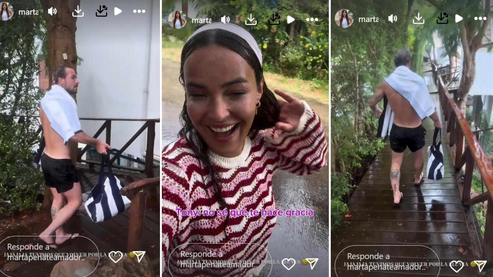 Marta Peñate, sorprendidos por una tormenta en plena playa