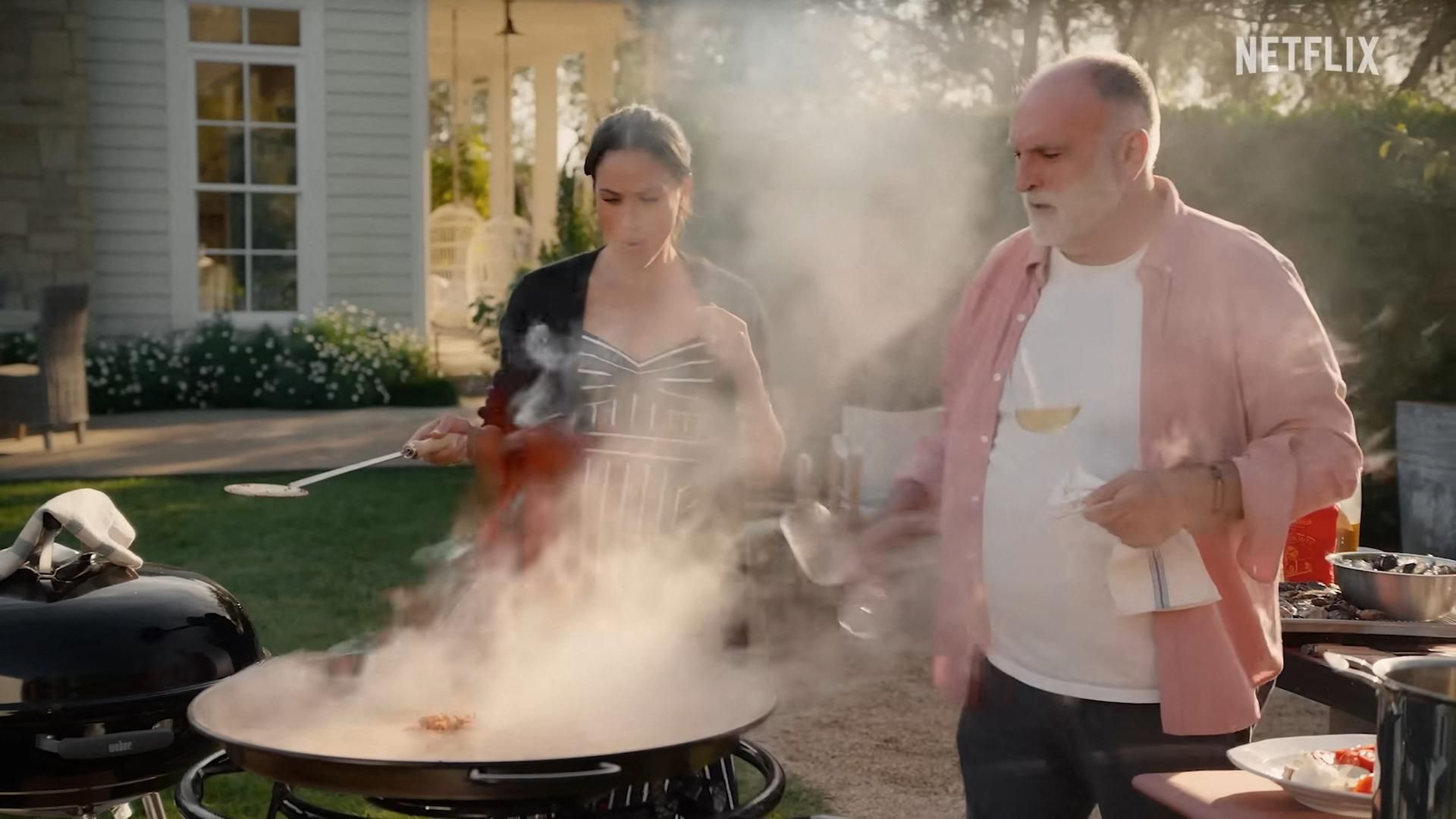 Meghan Markle y el chef José Andrés, en el jardín