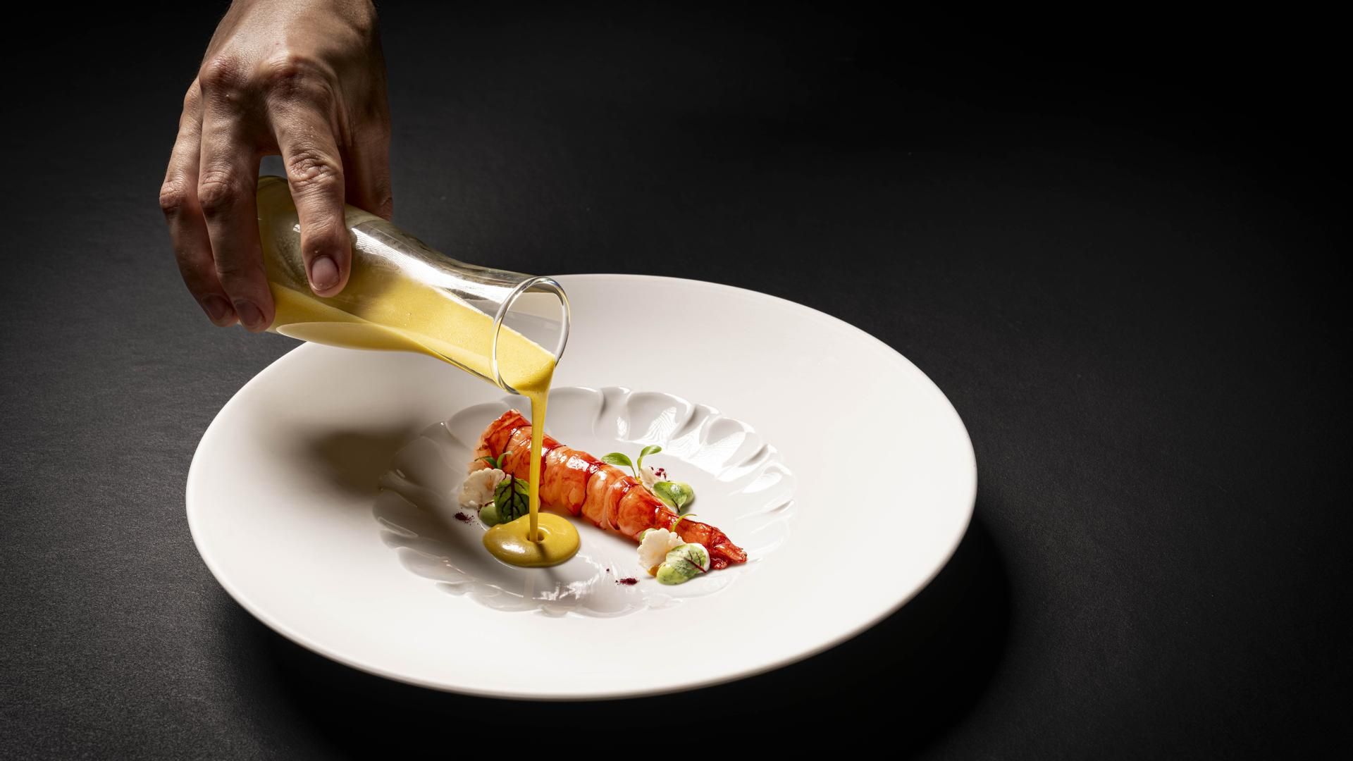 'Carabinero y curry', uno de los platos de su menú degustación