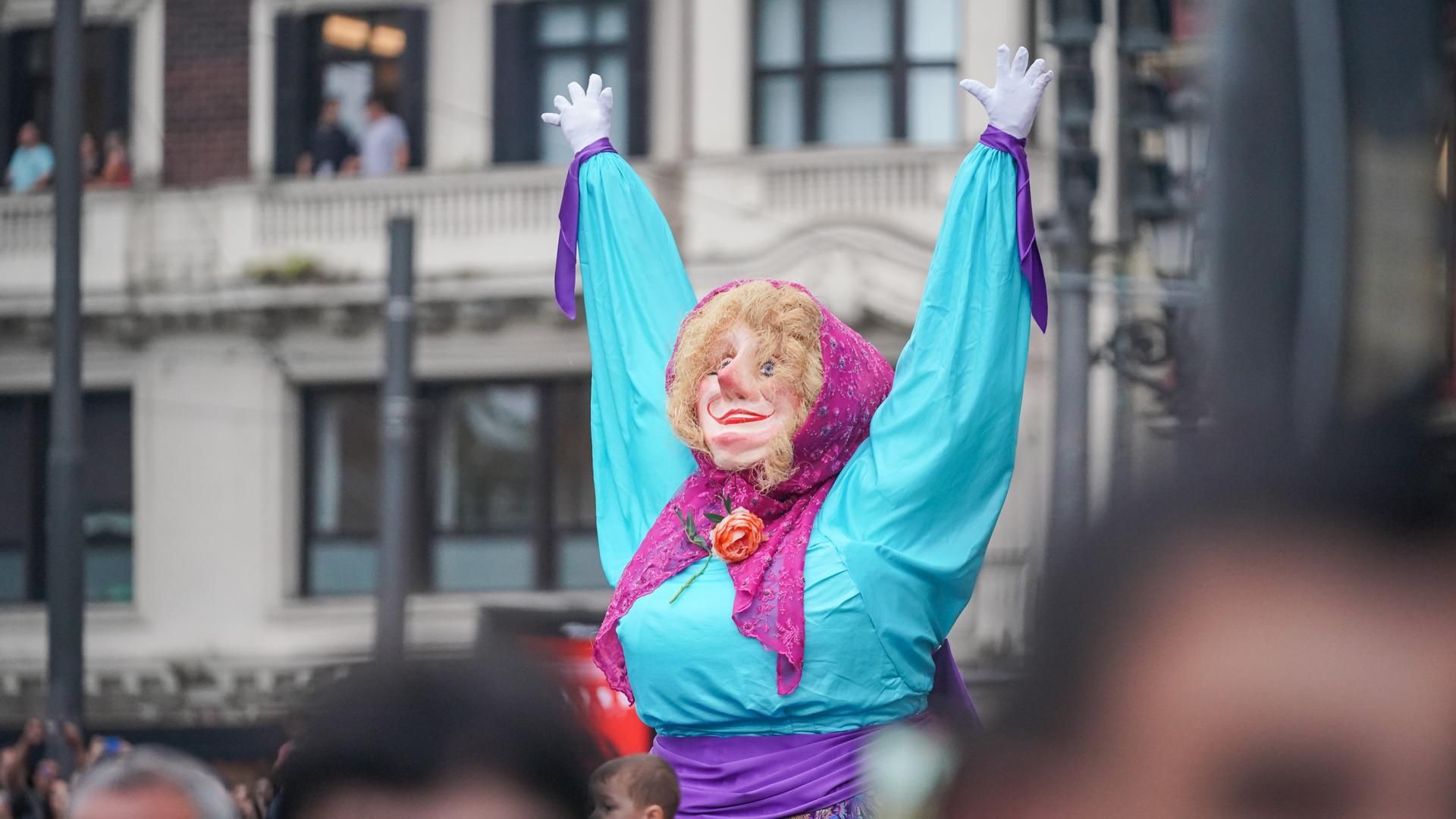 Marijaia durante el comienzo de la Semana Grande de Bilbao 2024