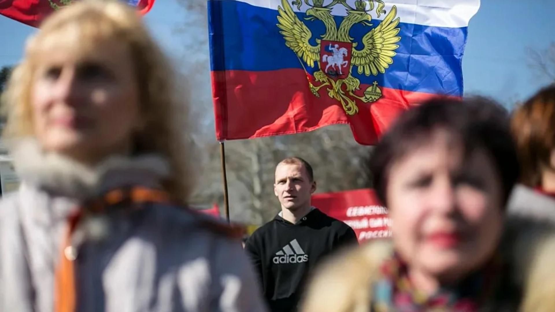 Manifestación prorrusa en Crimea, en 2014 poco antes de la ocupación del Kremlin.