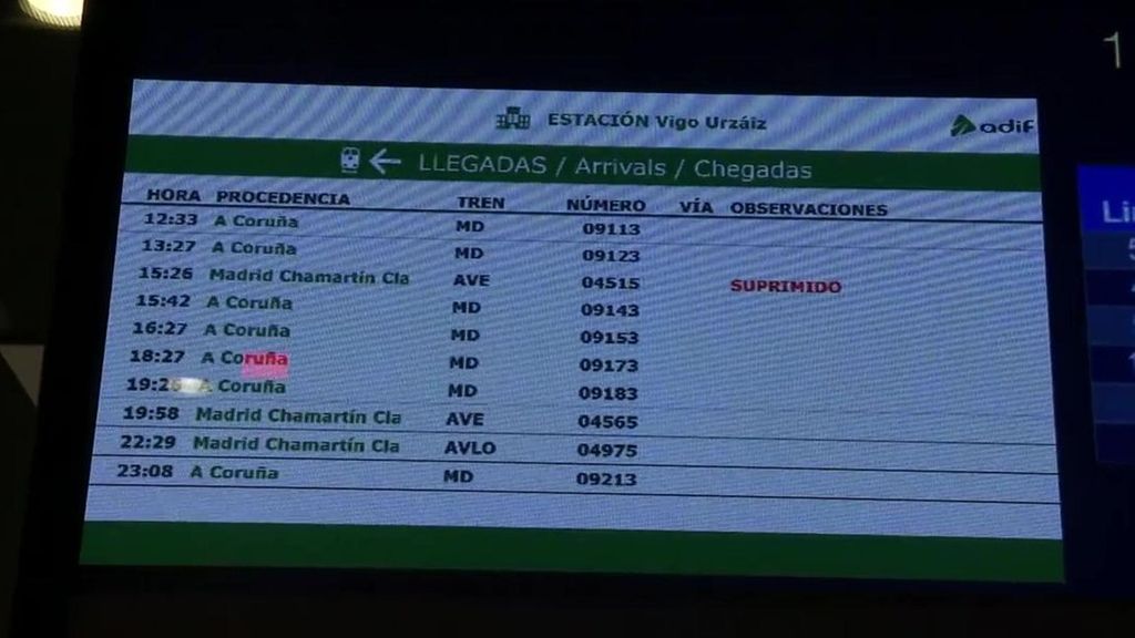 Quinto día consecutivo sin AVE a Galicia por los incendios en la provincia de Ourense