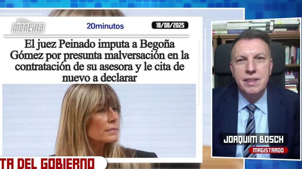 Joaquim Bosch aclara si tiene recorrido la nueva imputación del juez Peinado a Begoña Gómez: "El tema es debatible jurídicamente"