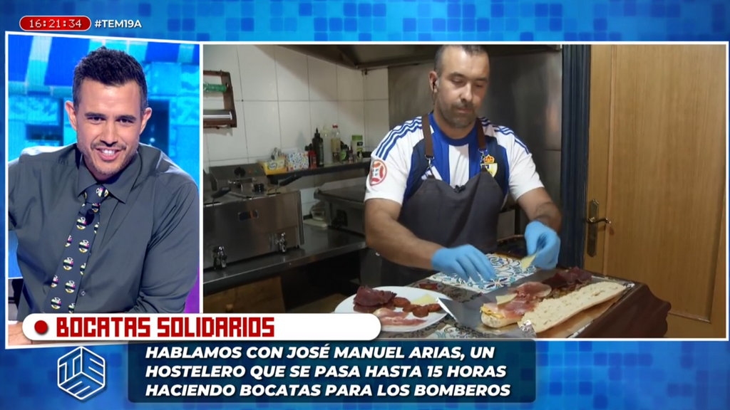Los colaboradores de 'TEM' alucinan con los bocadillos de José Manuel para los bomberos