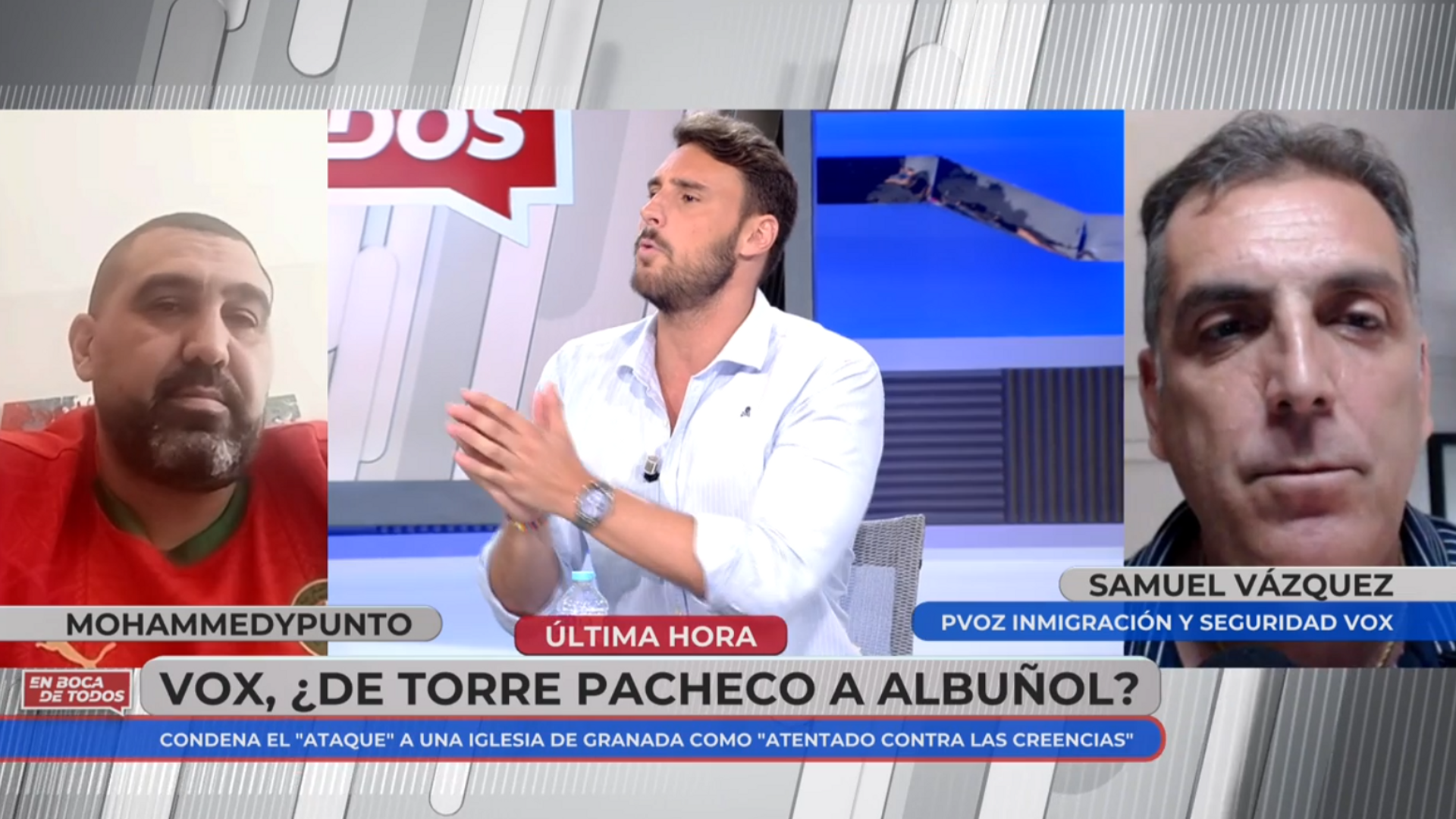 Samuel Vázquez, portavoz de Vox, hace estallar a los colaboradores por unas declaraciones sobre inmigración: "De la democracia sé más que ustedes" Samuel Vázquez, portavoz de Vox, hace estallar a los colaboradores por unas declaraciones sobre inmigración: "De la democracia sé más que ustedes"
