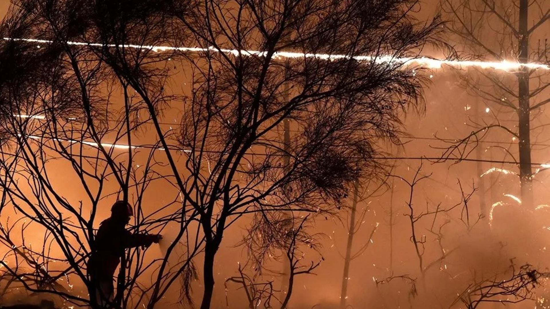 Cables eléctricos en llamas