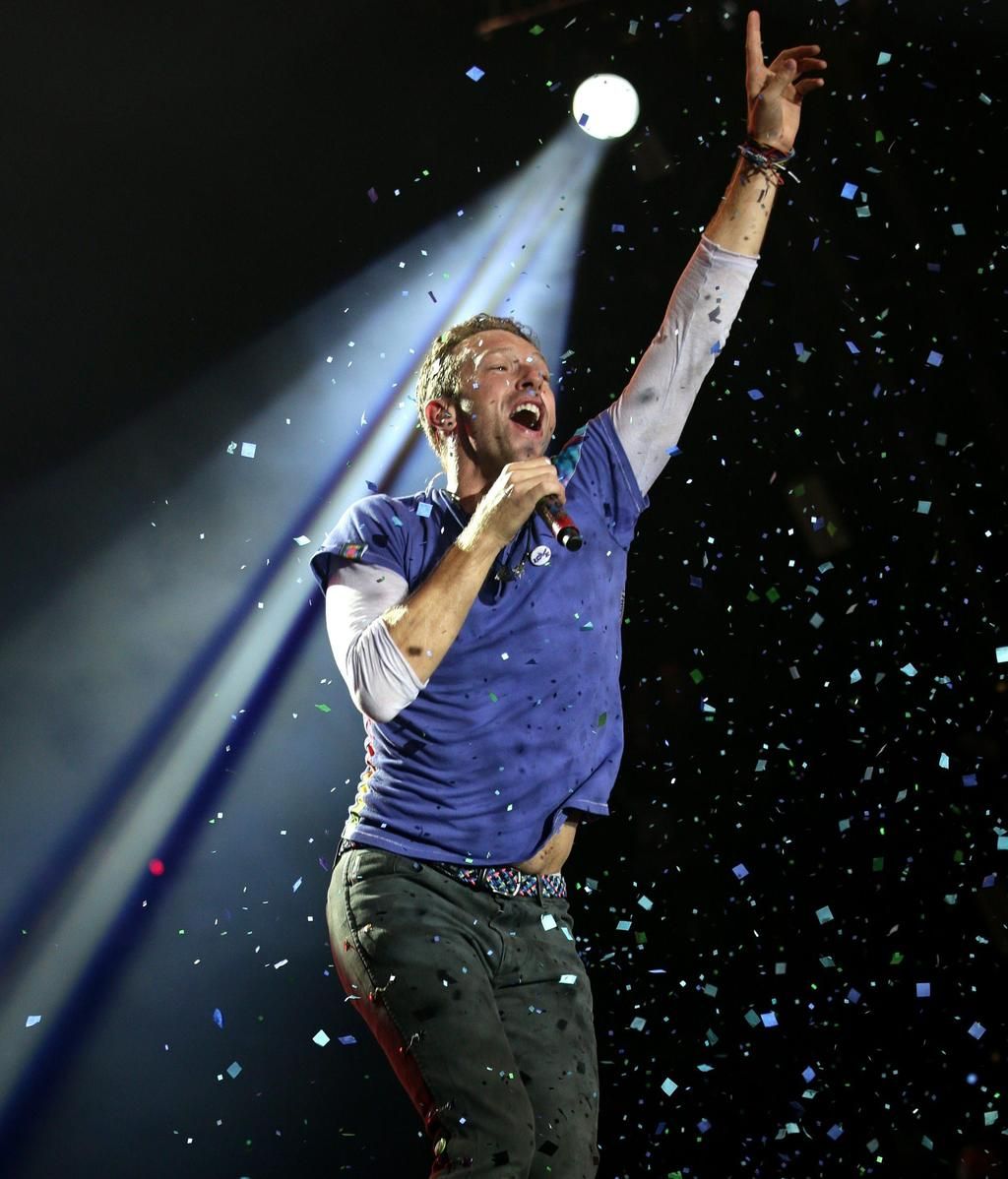 Chris Martin en uno de sus conciertos