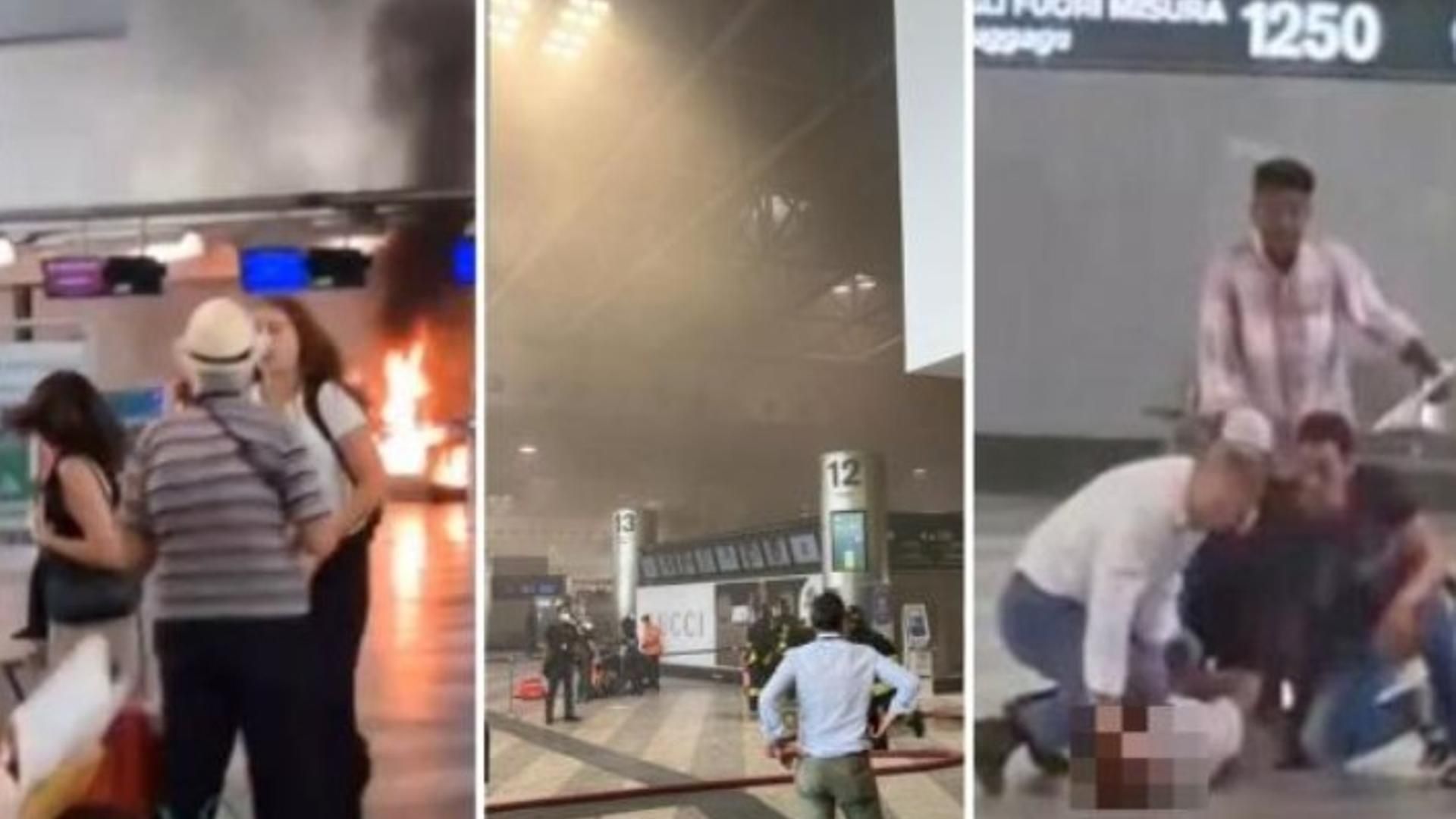 Imágenes del aeropuerto de Milán, Malpensa durante el incidente de este miércoles.