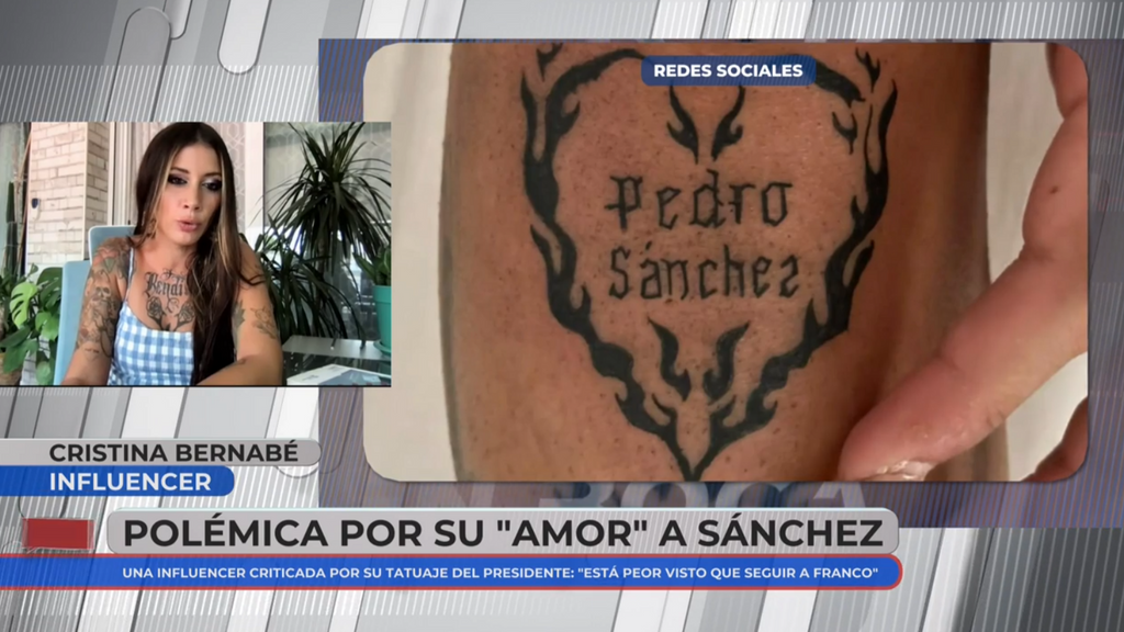 La influencer con 40 matrículas de honor que se ha tatuado a Pedro Sánchez: "Lo hice de manera inocente y no me arrepiento"