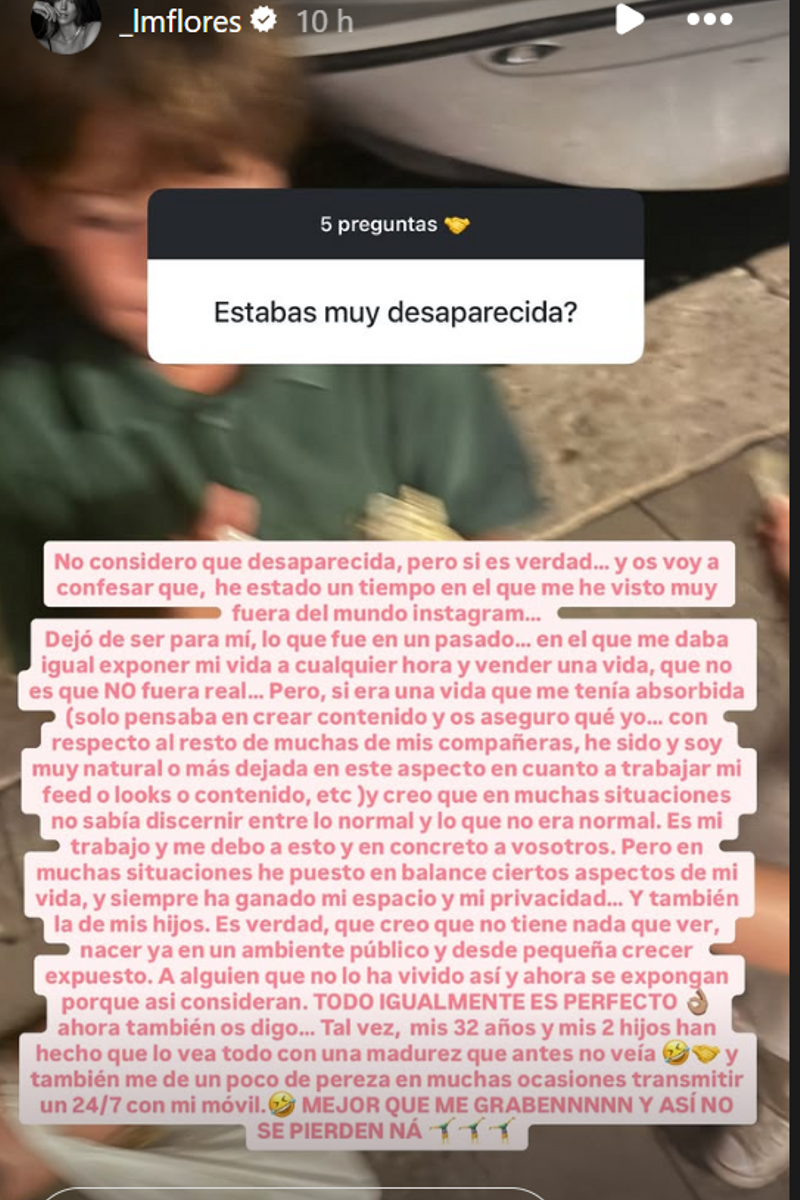 Laura Matamoros habla sobre su ausencia en redes