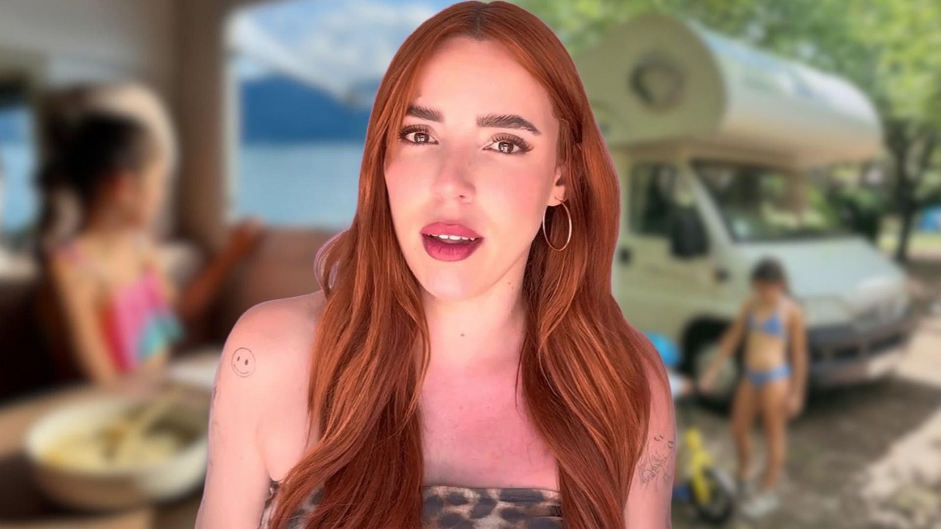 Danna Ponce, embarazada de su tercer hijo, vive en una autocaravana con su familia