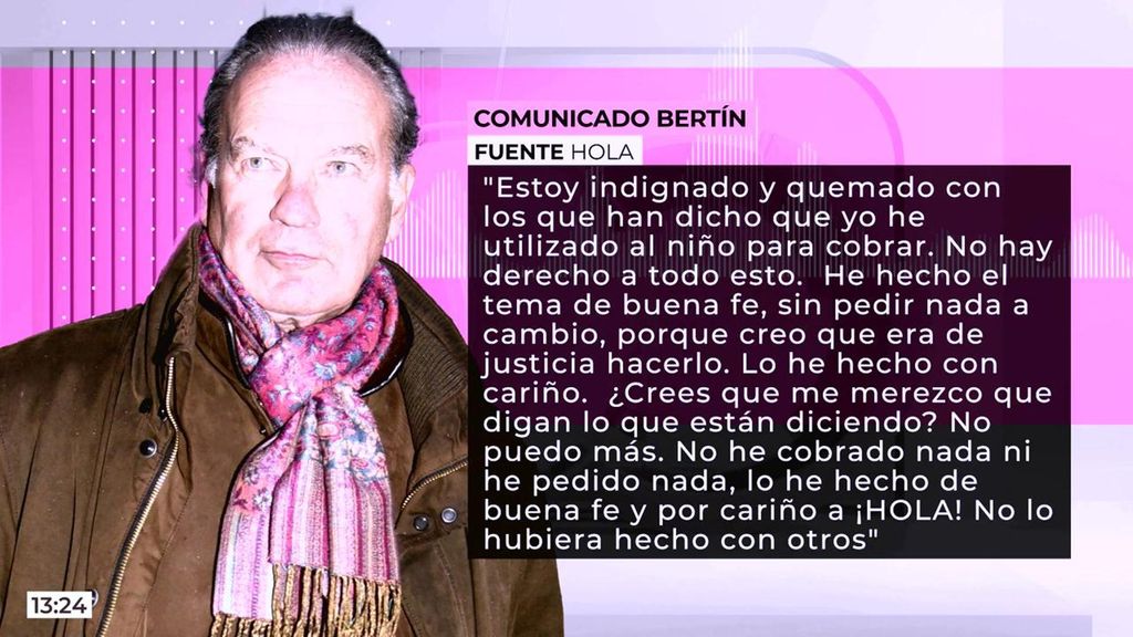 El comunicado Bertín Osborne tras las críticas por la portada con su hijo: "Lo he hecho con cariño, sin pedir nada a cambio"
