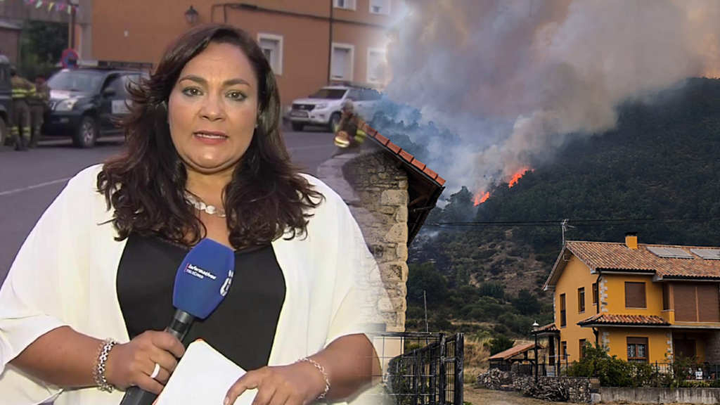 Vecinos de Igüeña, amenazados de nuevo por el fuego, se resisten a desalojar el pueblo