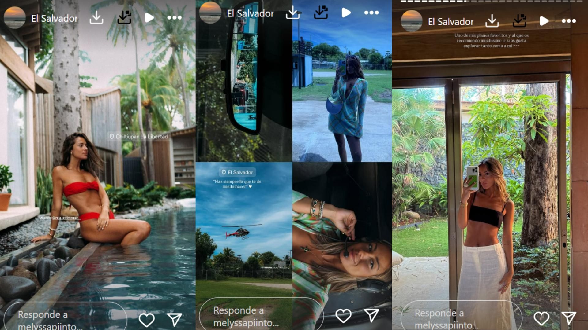 Las imágenes de Melyssa Pinto en El Salvador, coincidiendo con las vacaciones de Sheila Casas y su familia