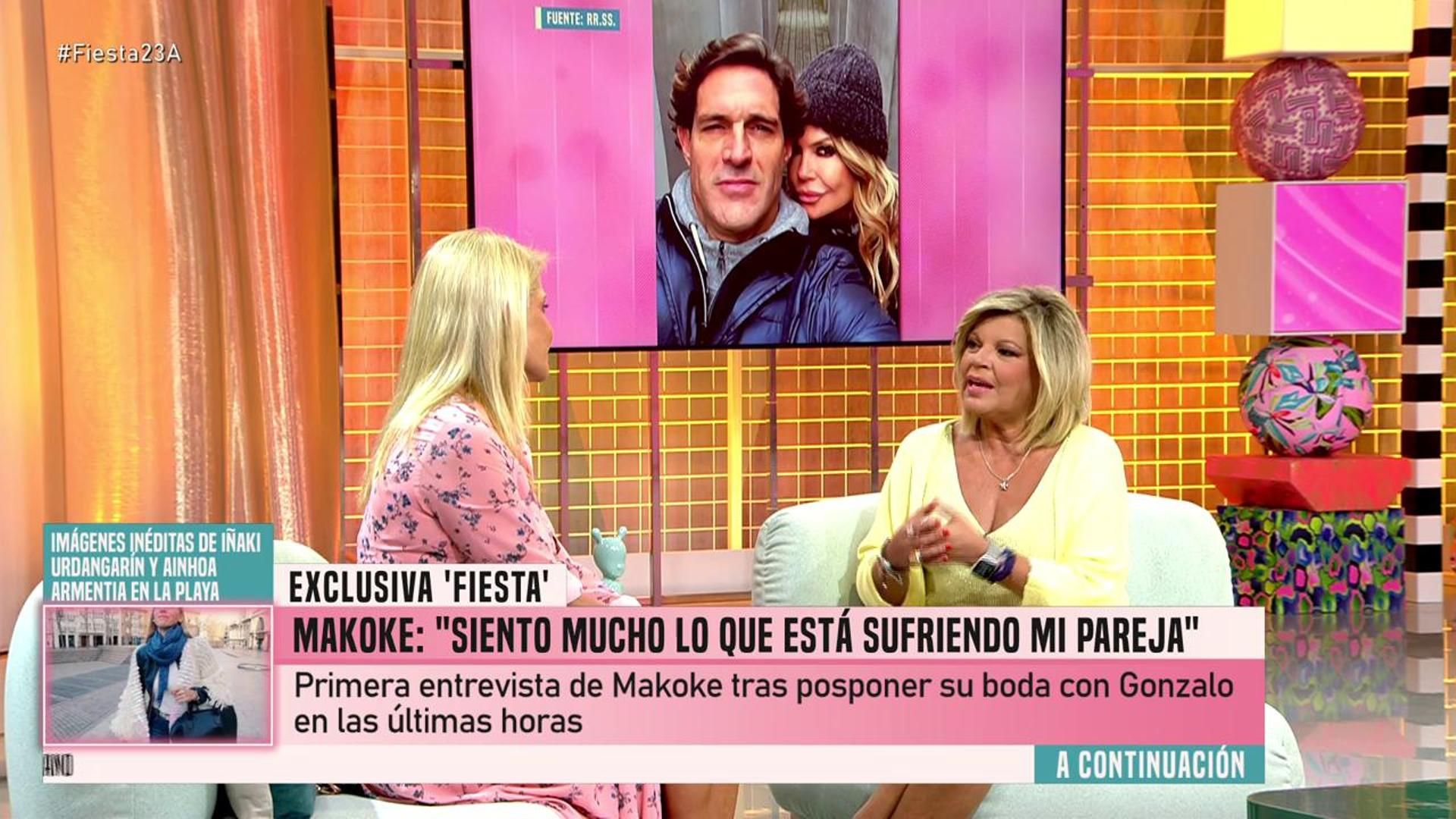 Makoke durante su entrevista con Terelu Campos en 'Fiesta'