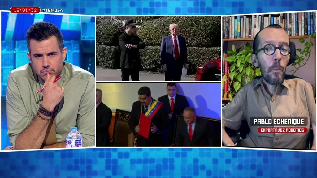 Pablo Echenique, contra la valla estadounidense que pide la cabeza de Maduro y su ministro de Interior: "En la Casa Blanca tienen a un fascista"